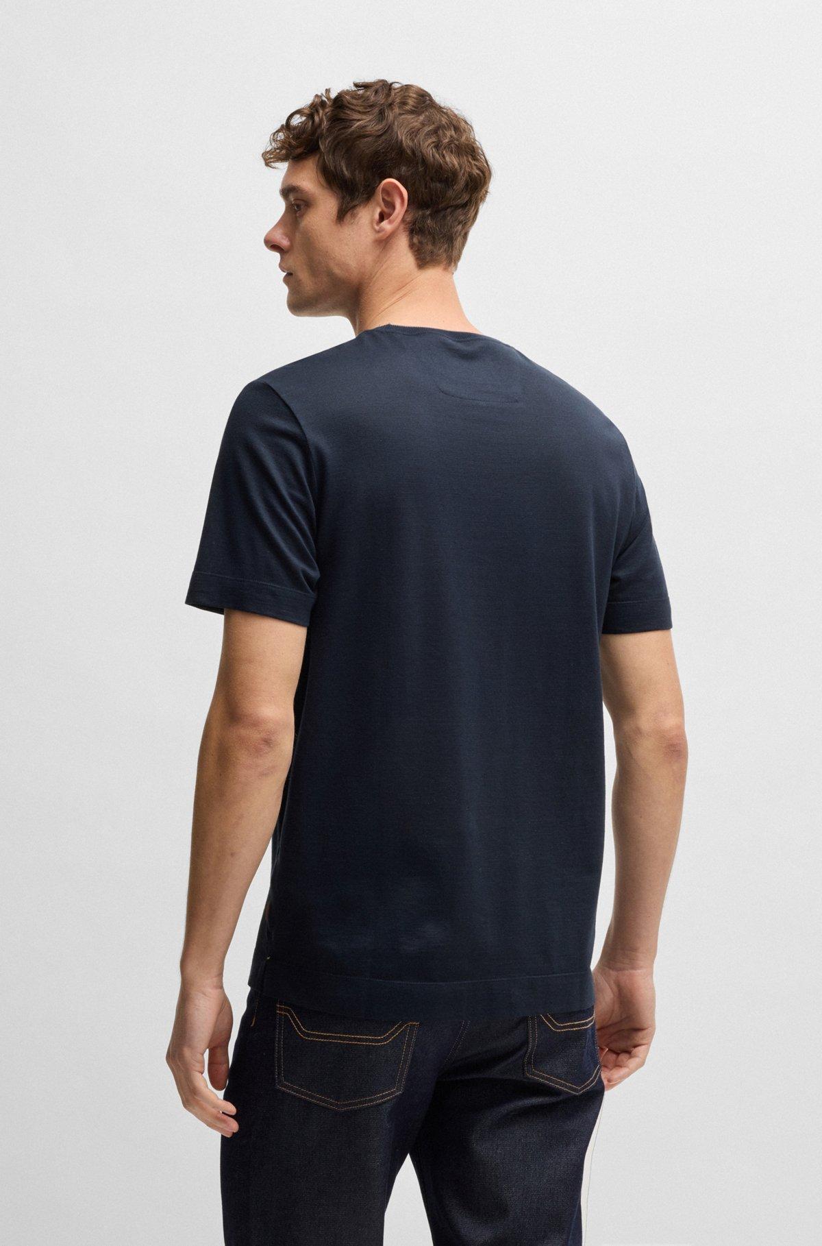 BOSS - BOSS x ASTON MARTIN T-shirt in cotton, linen and silk - Dark Blue Product Image