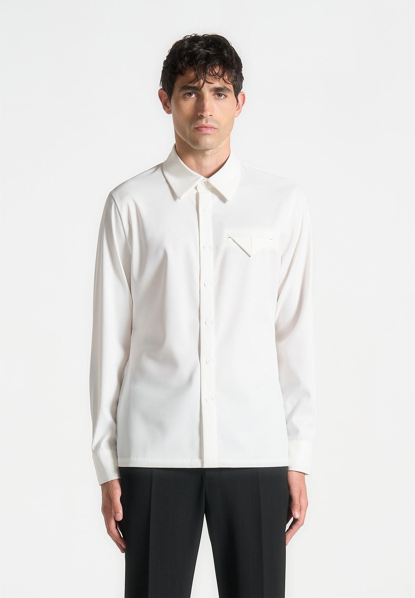 Tom - Slim Fit Tailored Stretch Dress Shirt - White Male Product Image