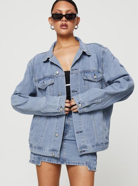 Western Denim Jacket Pale Blue Product Image