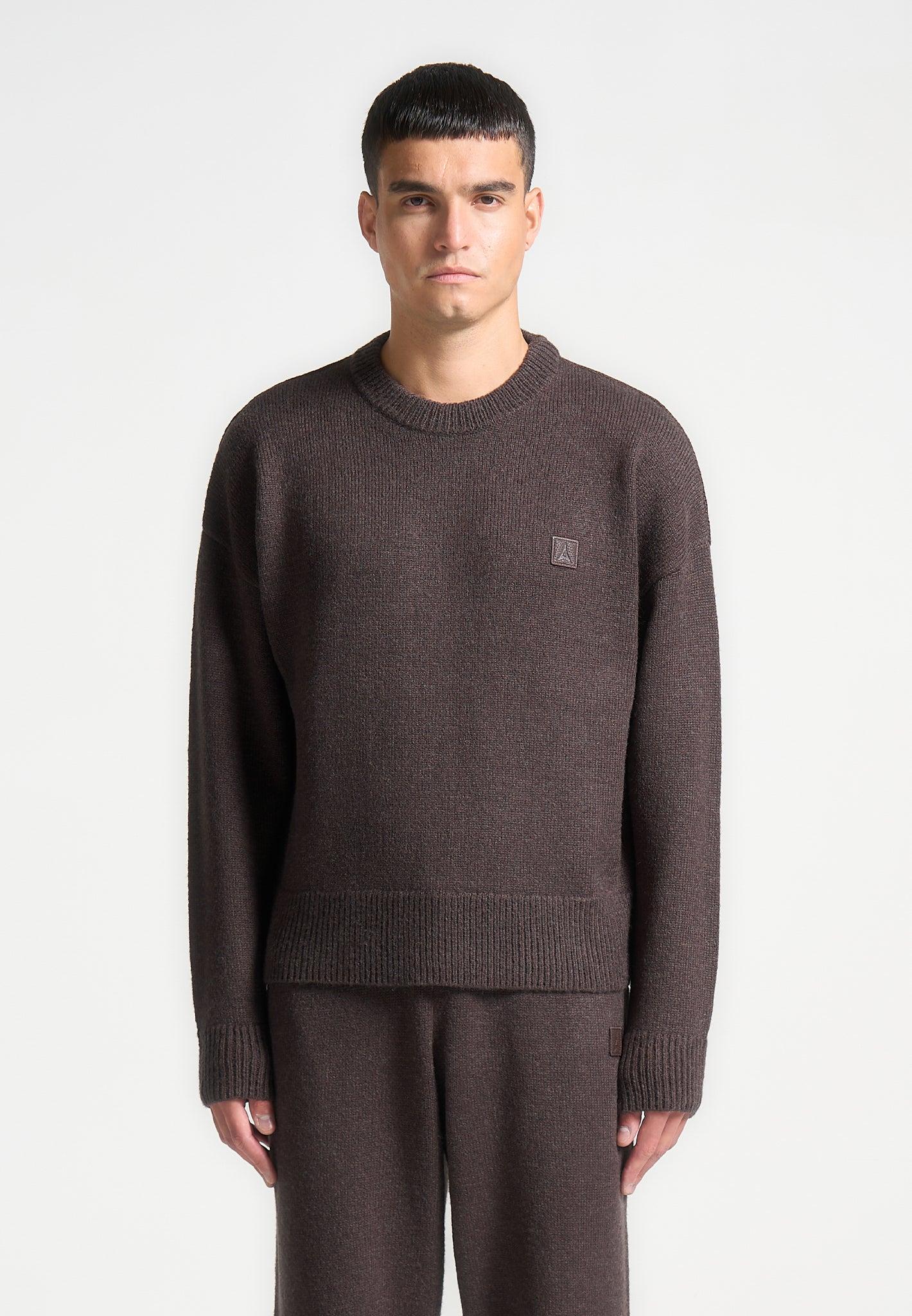 Signature Mohair-Blend Crewneck Jumper - Brown Male Product Image