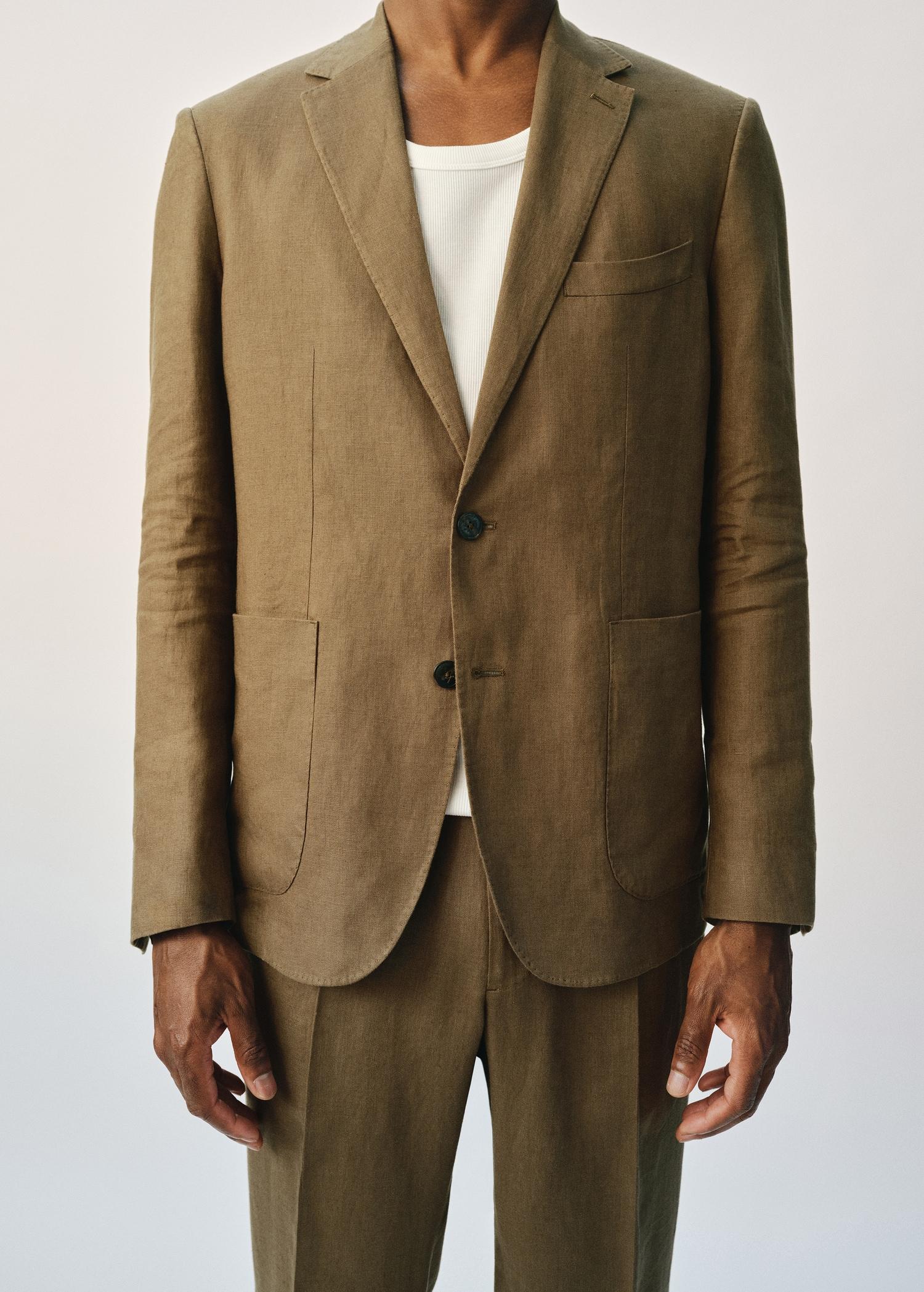 Salerno suit blazer 100% linen slim fit - Men | MANGO USA Product Image