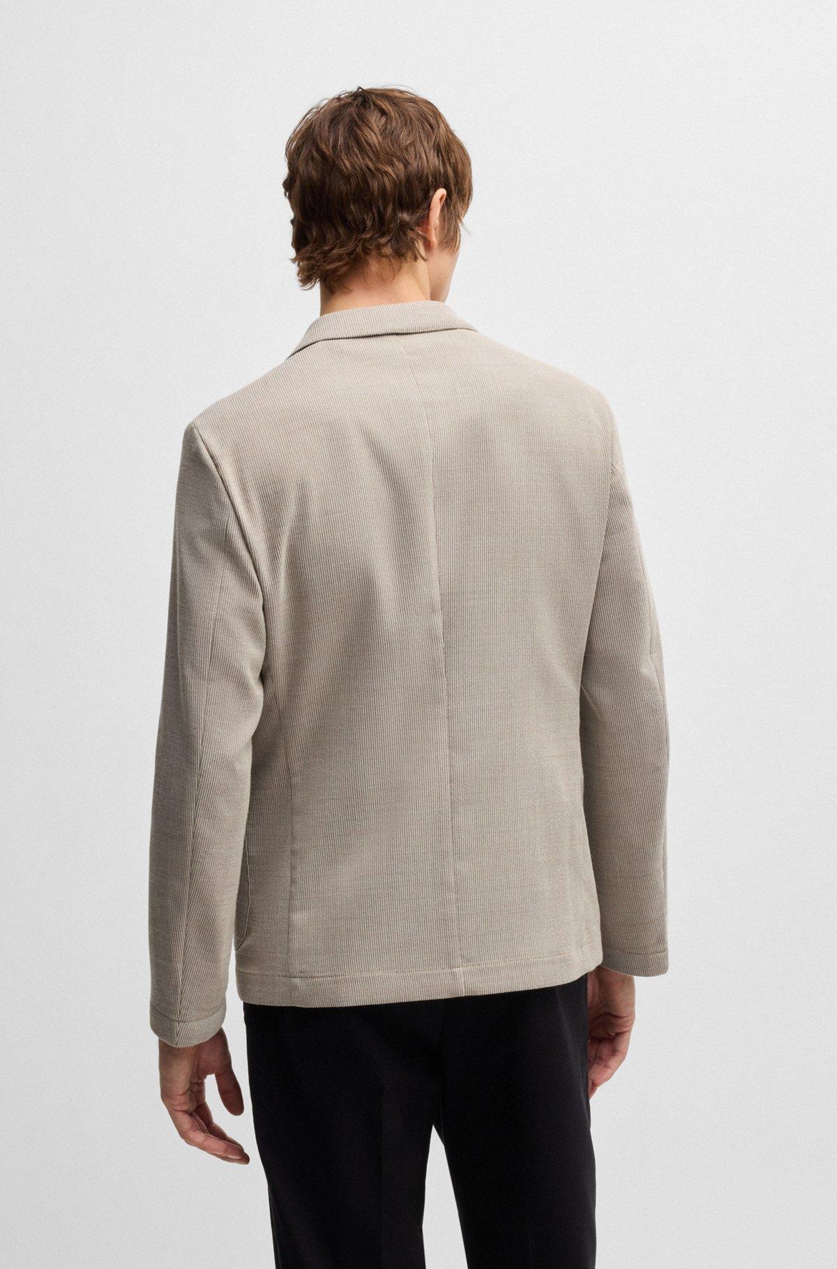 BOSS - Slim-fit blazer in patterned wool - Light Beige Product Image