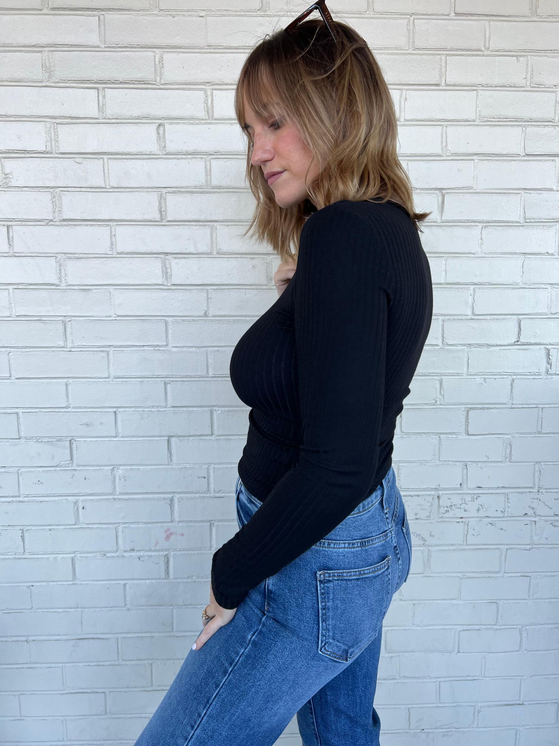 Take It Easy Ribbed Long Sleeve Top Product Image