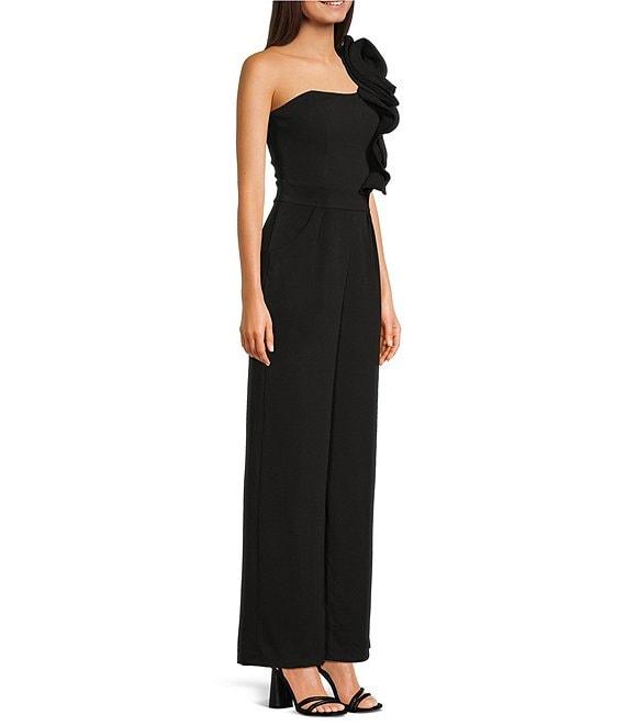 Honey and Rosie One Shoulder Ruffle Jumpsuit Product Image