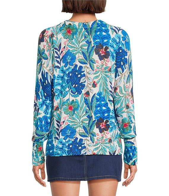 Lilly Pulitzer Salima Best Fronds Forever Print Crew Neck Long Sleeve Sweater Product Image