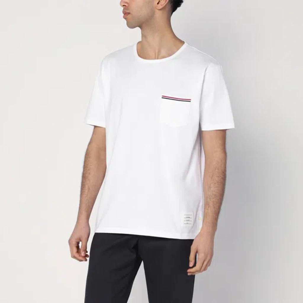 THOM BROWNE Oversized Pocket T-shirt Clothing In White Product Image