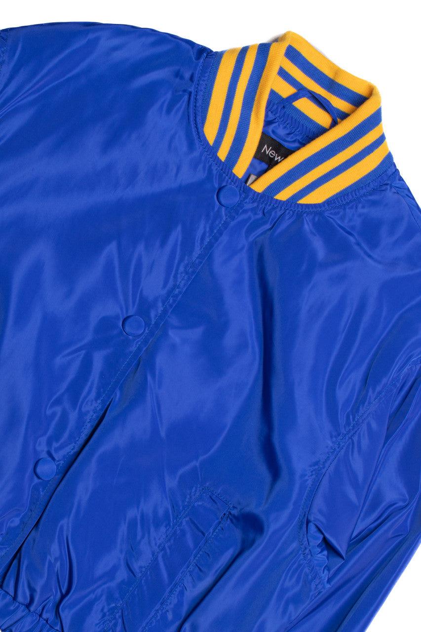 Surf The Web Blue Silk Varsity Jacket Product Image