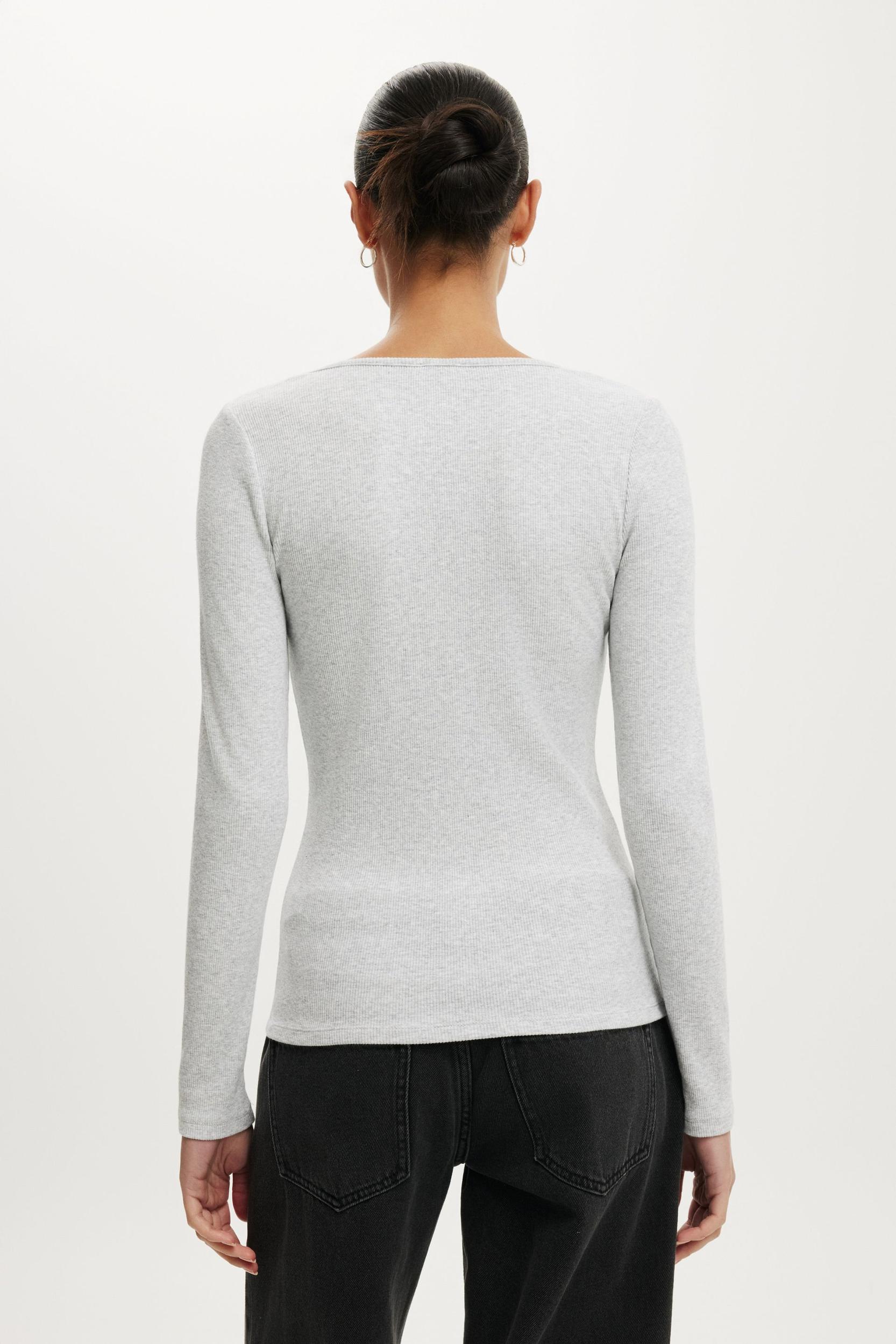 Scoop Neck Rib Long Sleeve Product Image
