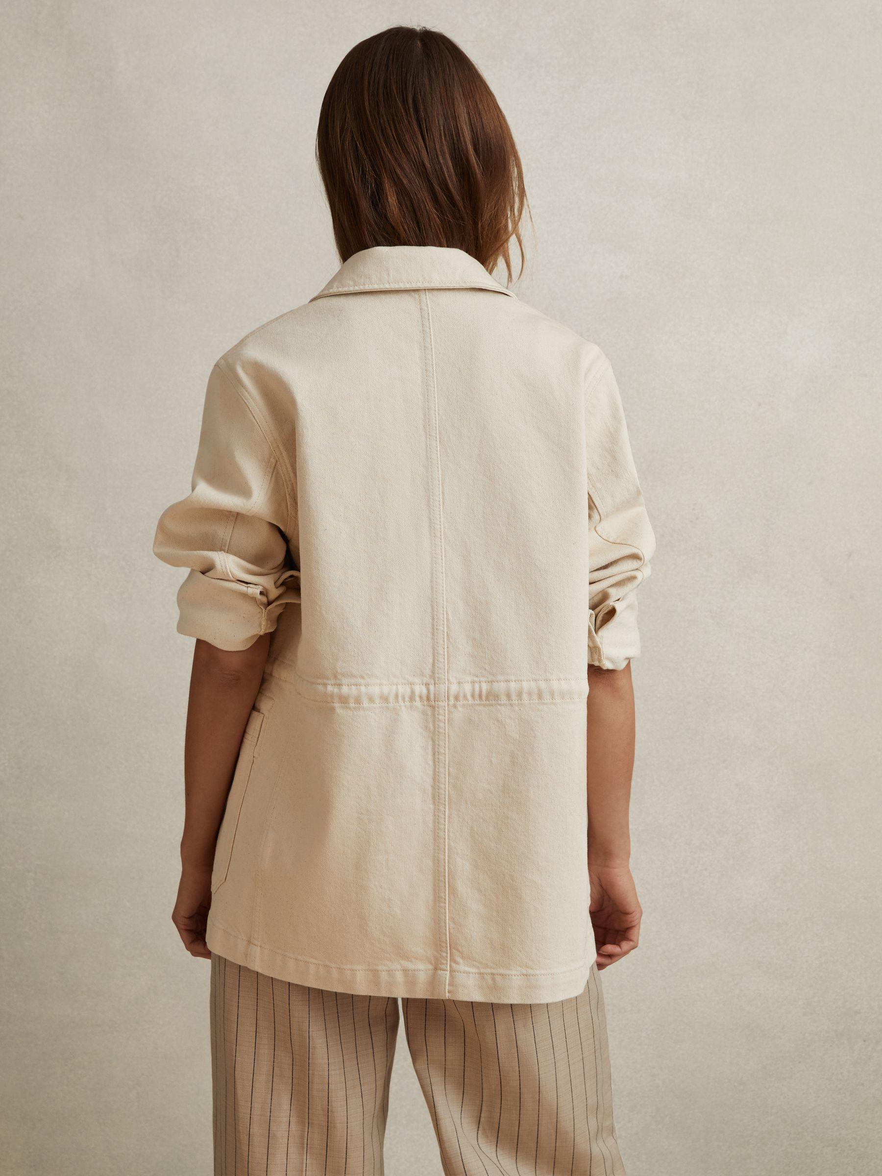 Denim Overshirt in Cream Product Image