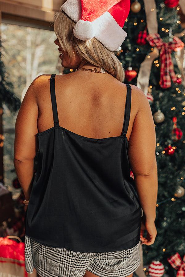 Flirtatious Outing Satin Top Curves Product Image