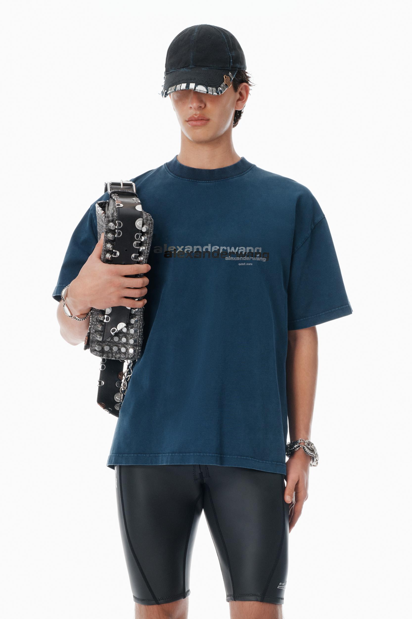 Navy Cotton Oversized Logo Tee Product Image