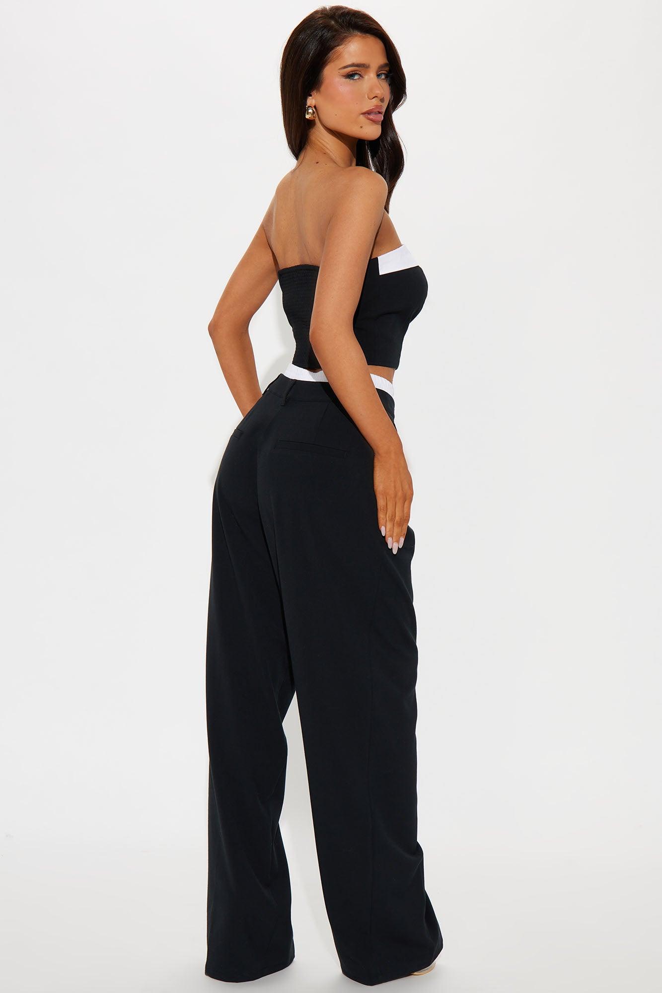Piper Tube Pant Set  - Black/White Product Image