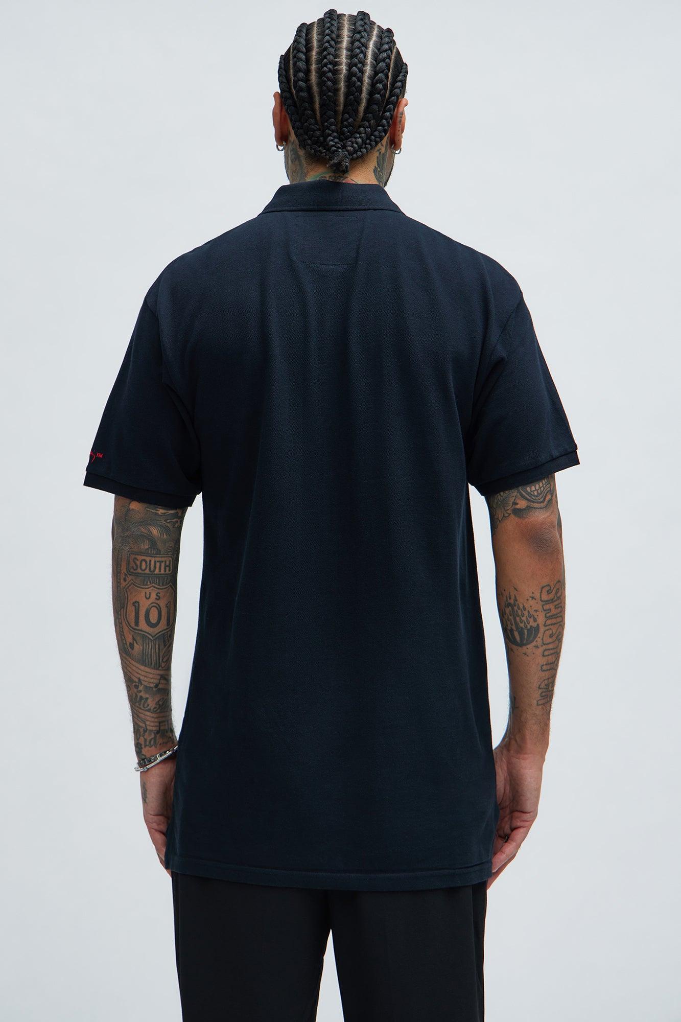 Keith Haring Heart Logo Short Sleeve Polo - Black Product Image