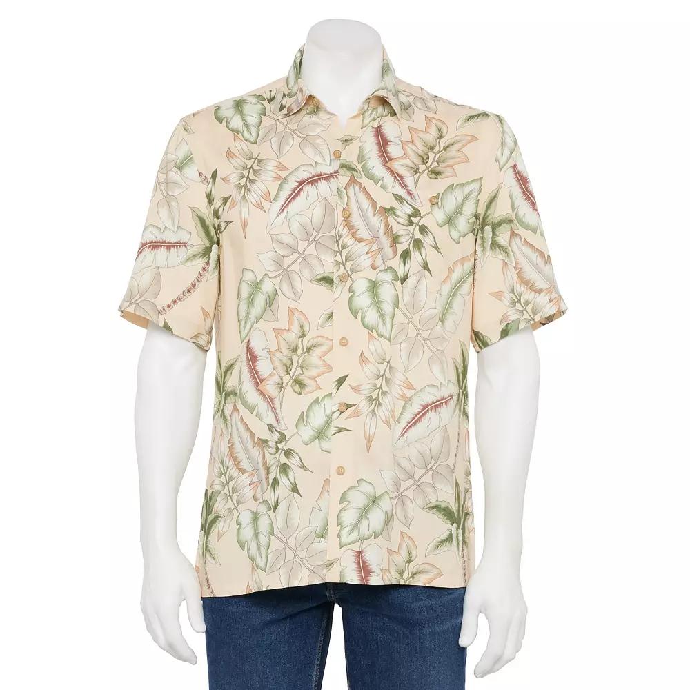 Men's Newport Blue Short Sleeve Button-Up Shirt, Size: Medium, Tropical Beige Product Image