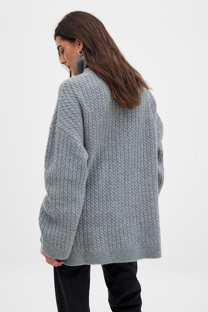 Wool Half Zip Knitted Sweater Product Image