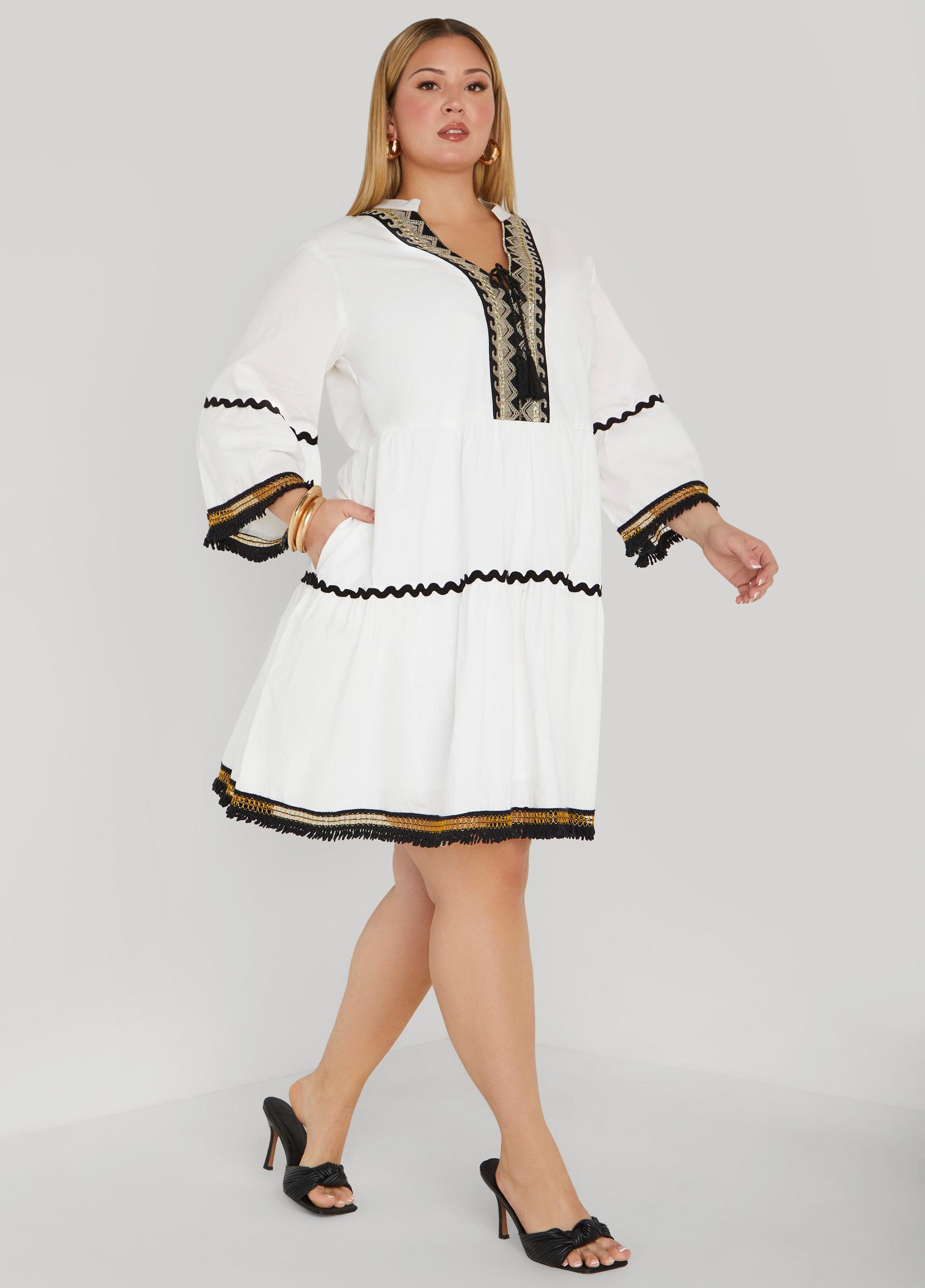 Tasseled Cotton Swing Dress Product Image