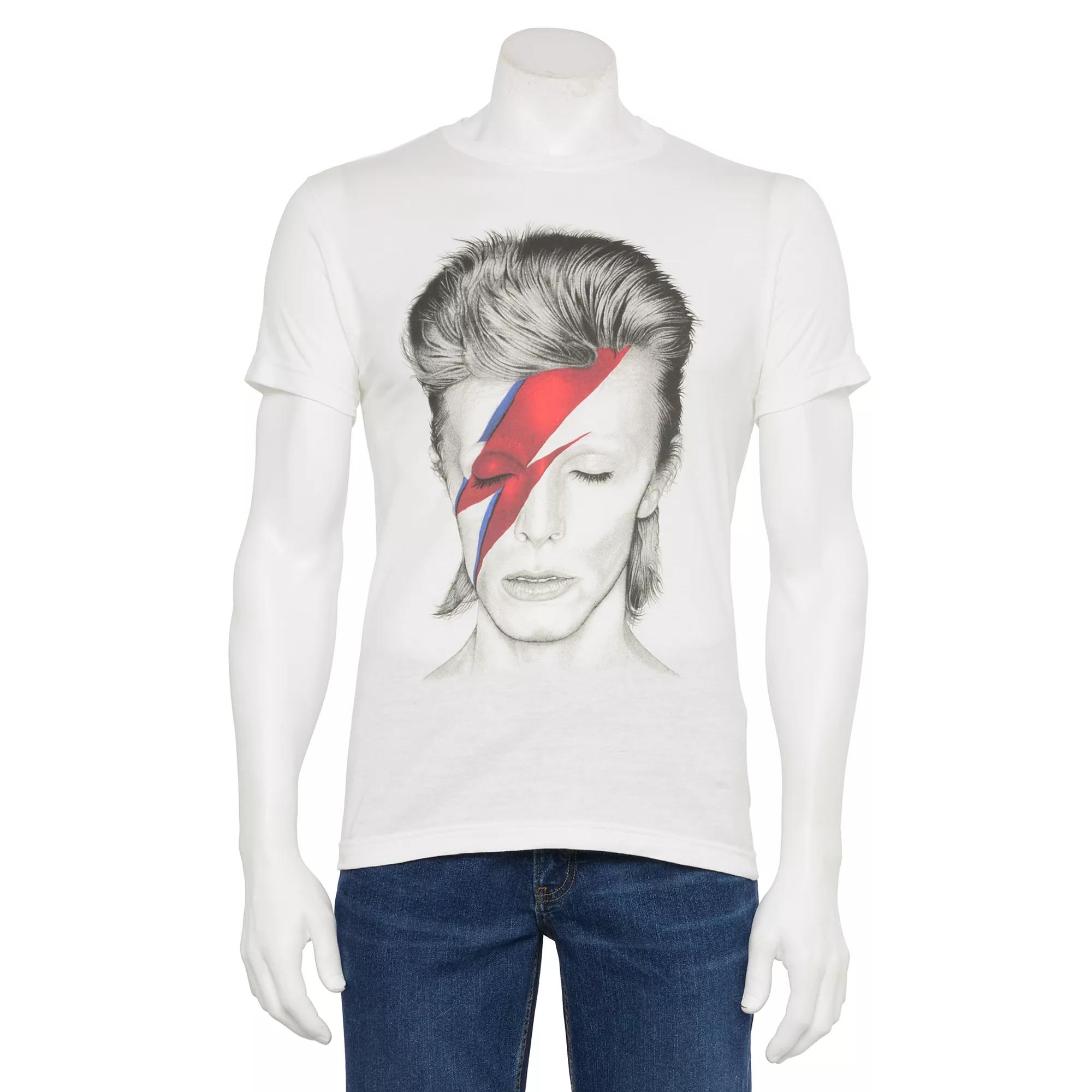 Men's David Bowie Artist Portrait Tee, Size: XL, White Product Image