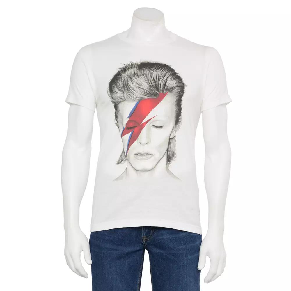 Men's David Bowie Artist Portrait Tee, Size: XL, White Product Image