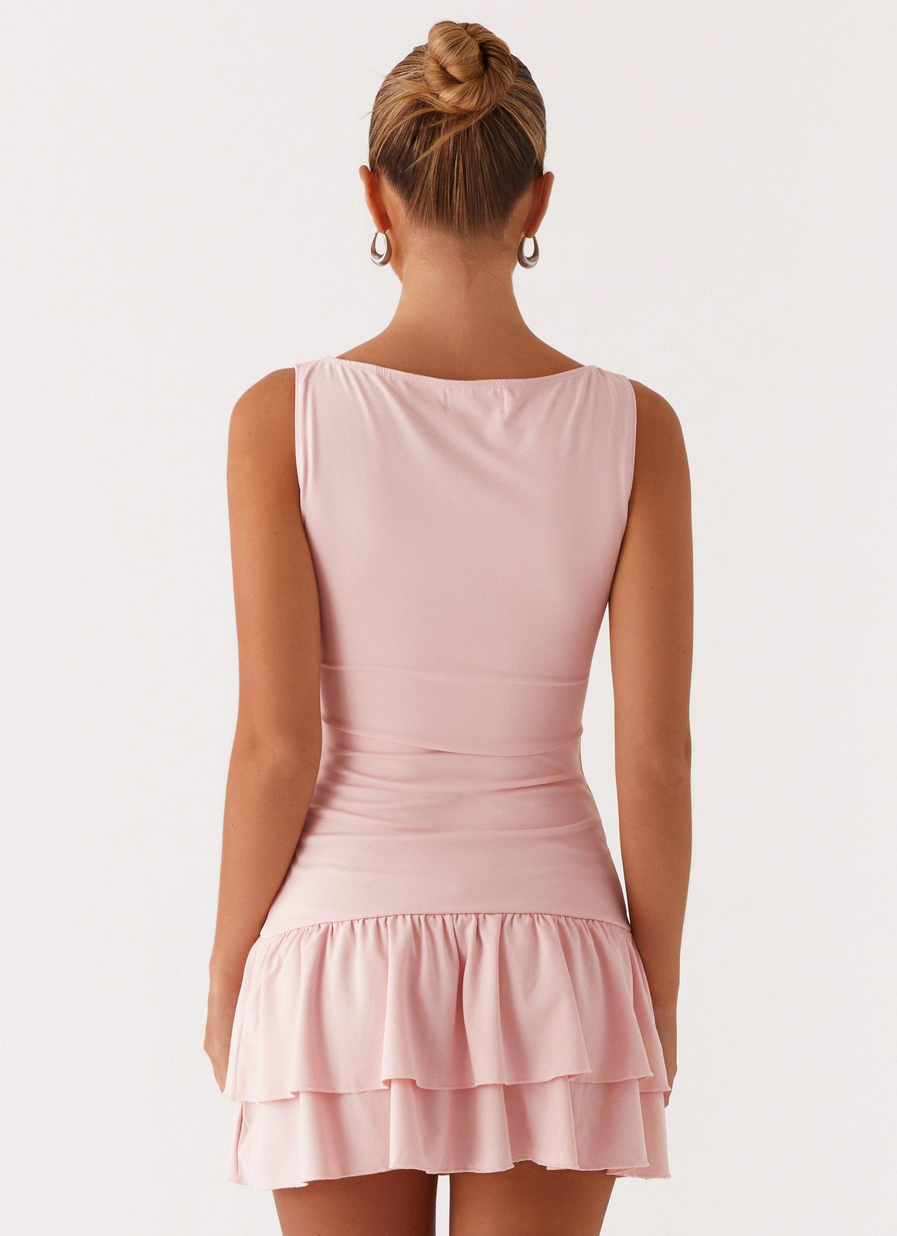 Rhiannon Frill Mini Dress - Pink Product Image