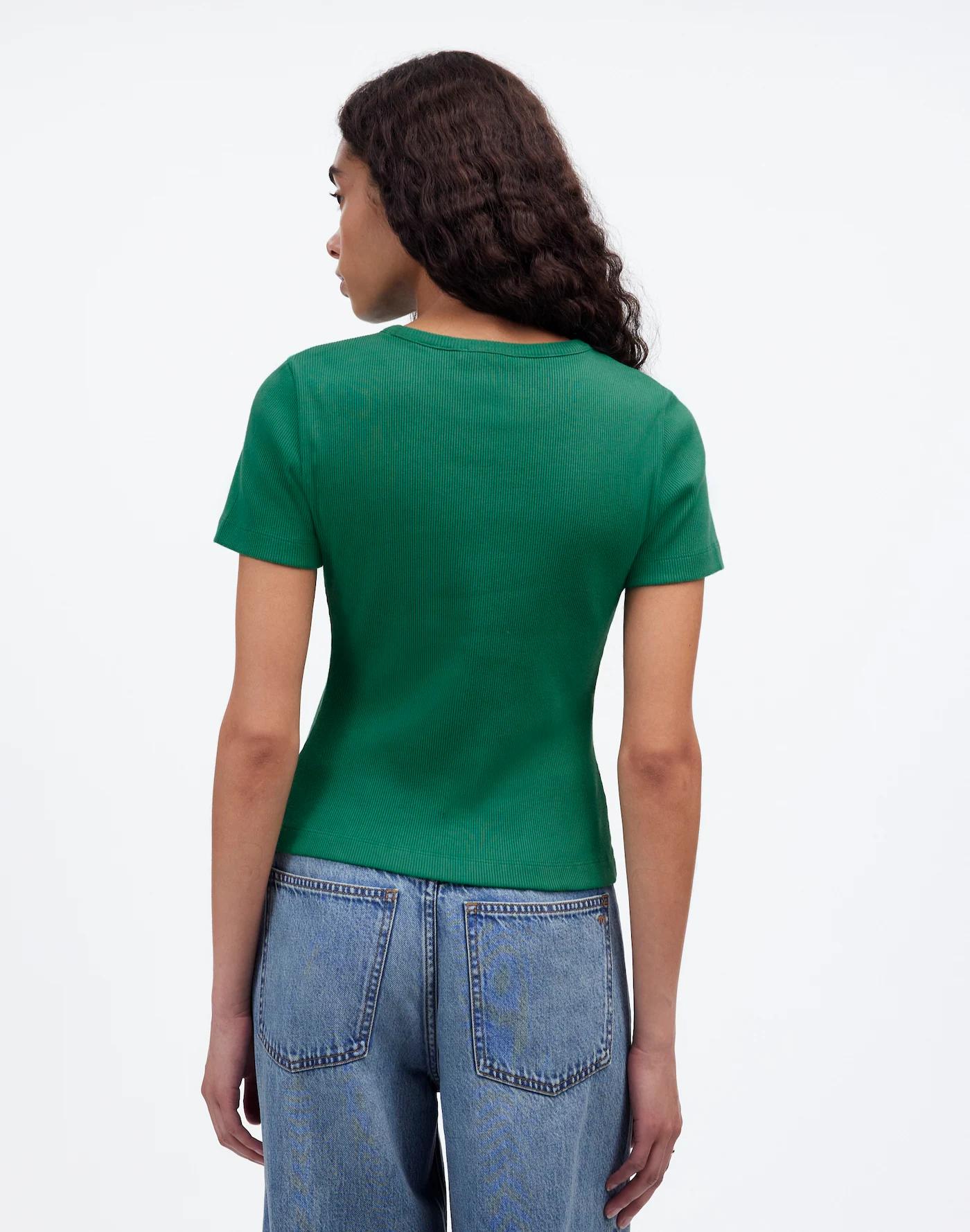 Garment-Dyed Ribbed Crewneck Pocket Tee Product Image