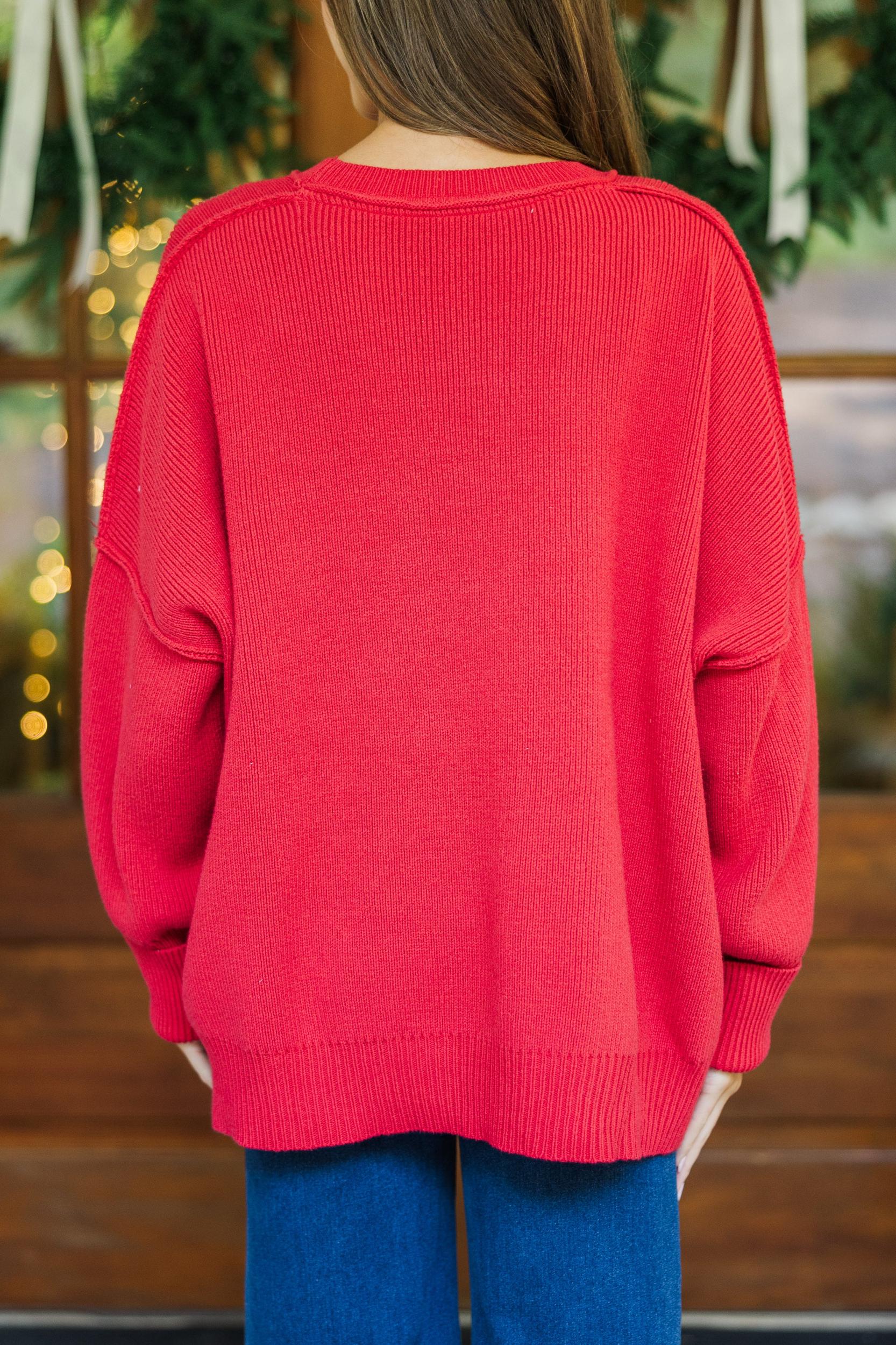 Love You So Red Bows Pullover Female Product Image