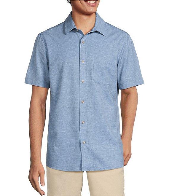 Rowm Big & Tall Performance Rec + Relax Short Sleeve Solid Textured Shirt Product Image