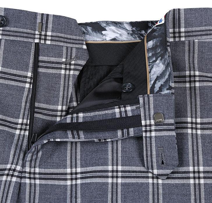 English Laundry Slim Fit Dimgray with White Check Suit Product Image