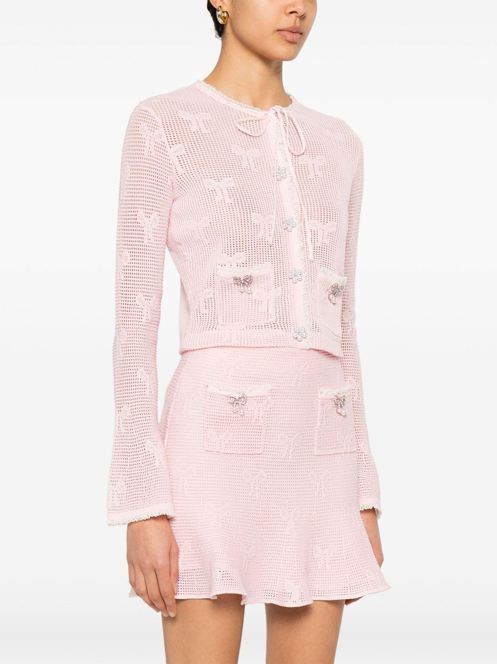 bow crochet cardigan Product Image