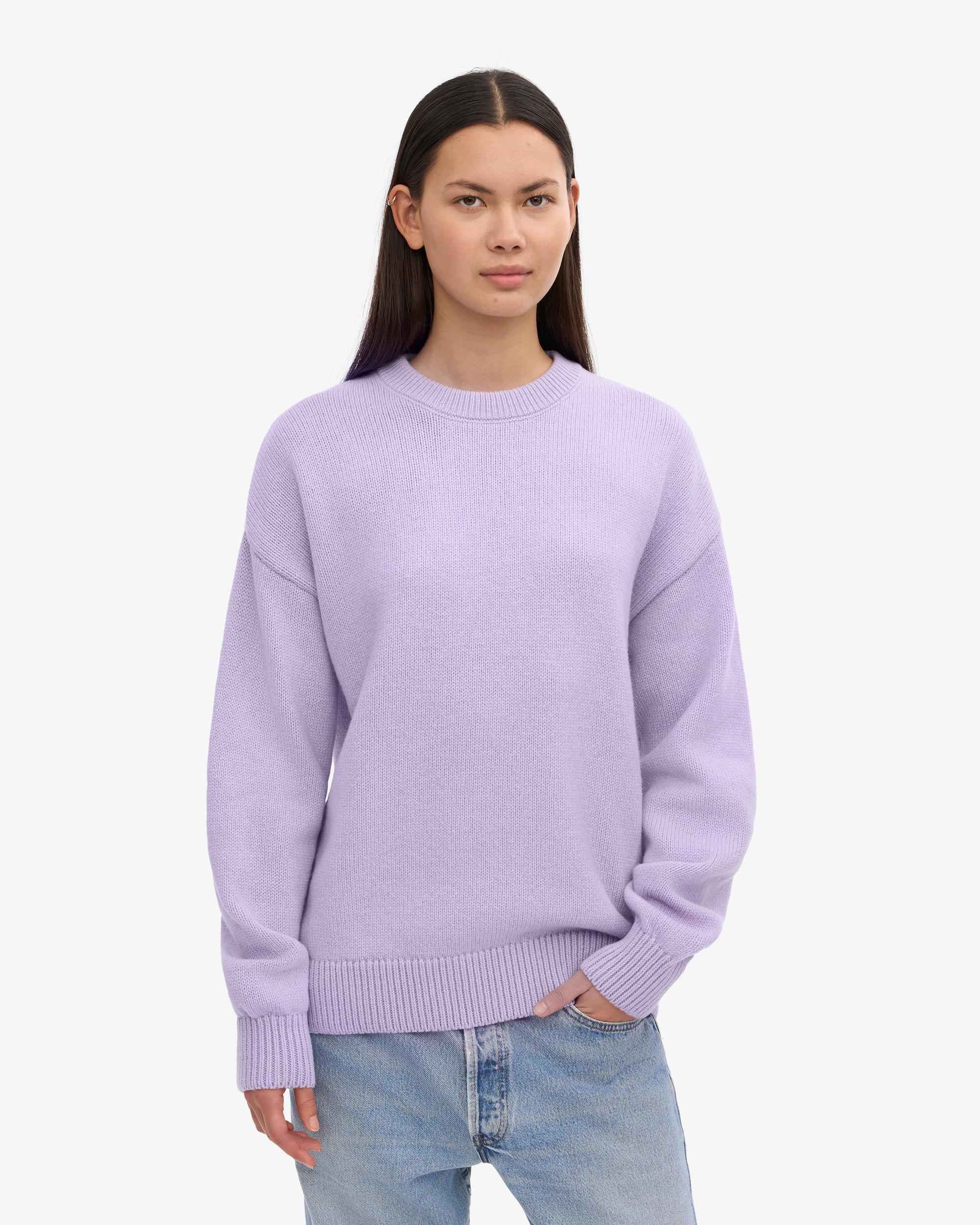 Oversized Merino Wool Crew - Soft Lavender Product Image