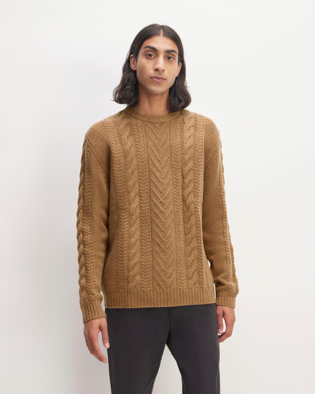 Mens Felted Merino Cable-Knit Crew Sweater by Everlane Product Image