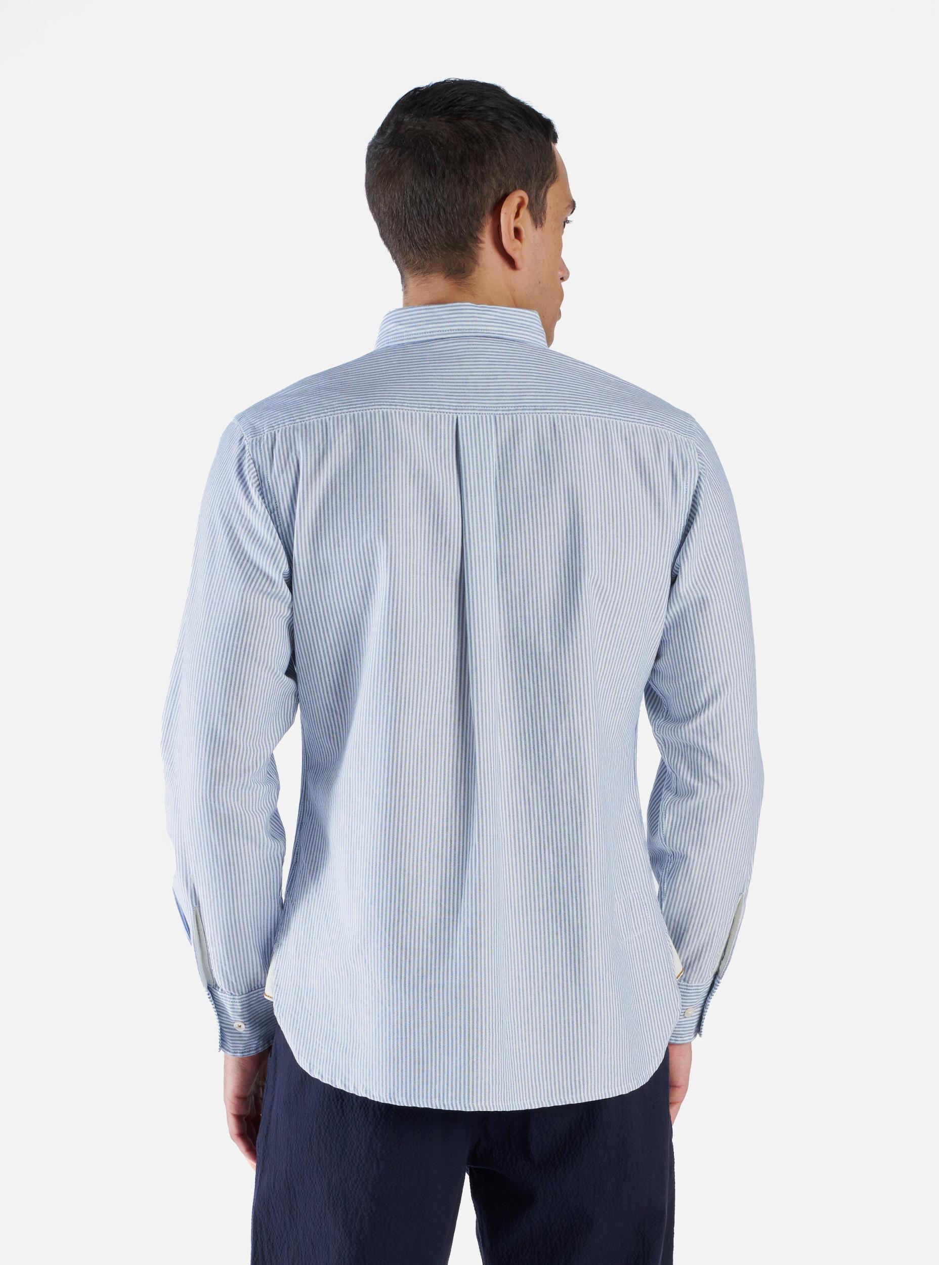 Universal Works Daybrook Shirt in Blue Oxford Stripe Product Image
