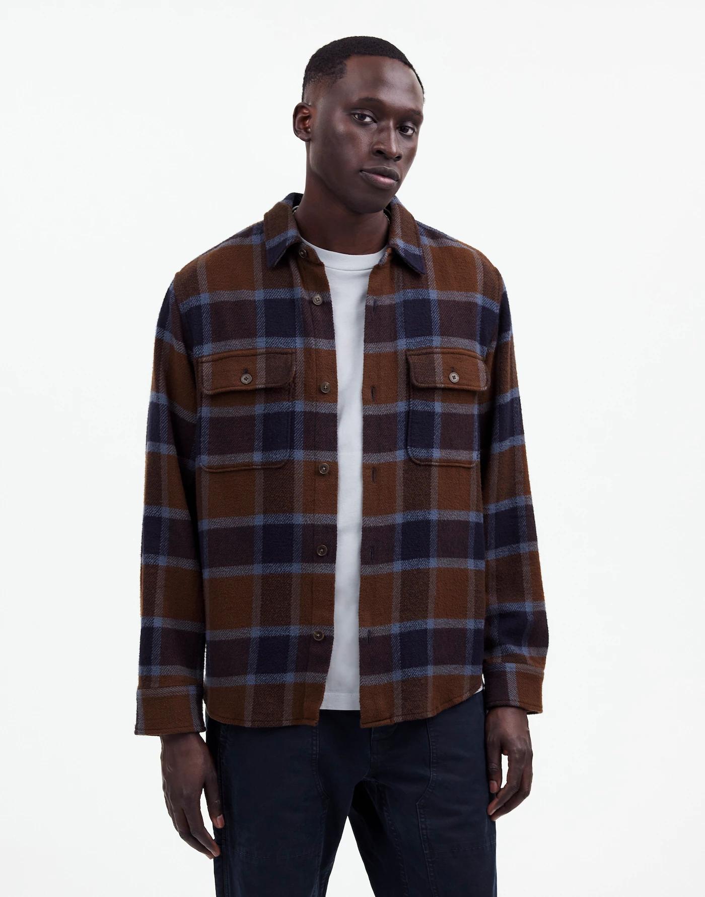 Easy Shirt-Jacket in Broken Plaid Twill Product Image