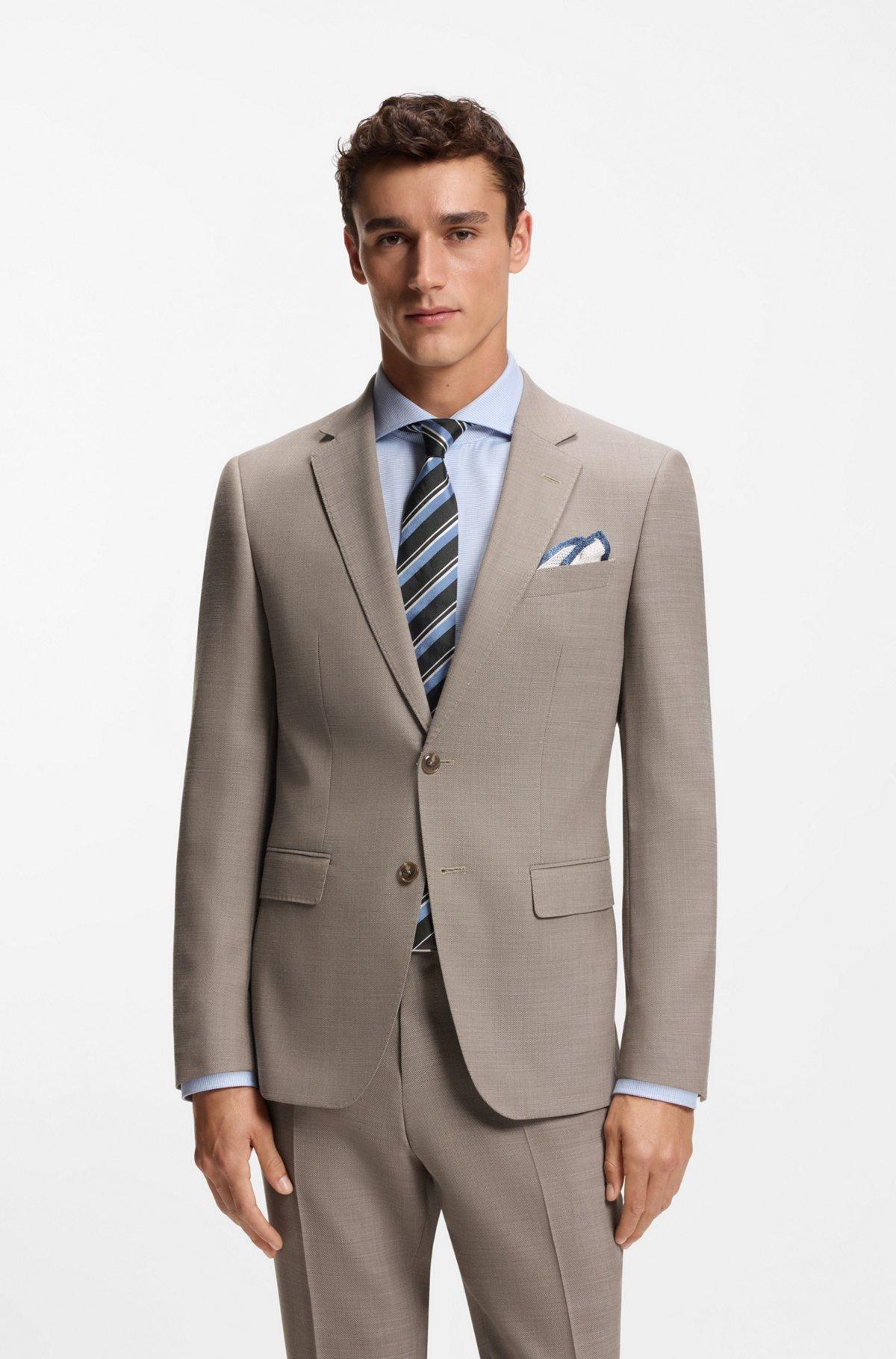 Micro-patterned two-piece slim-fit suit in stretch cloth Product Image