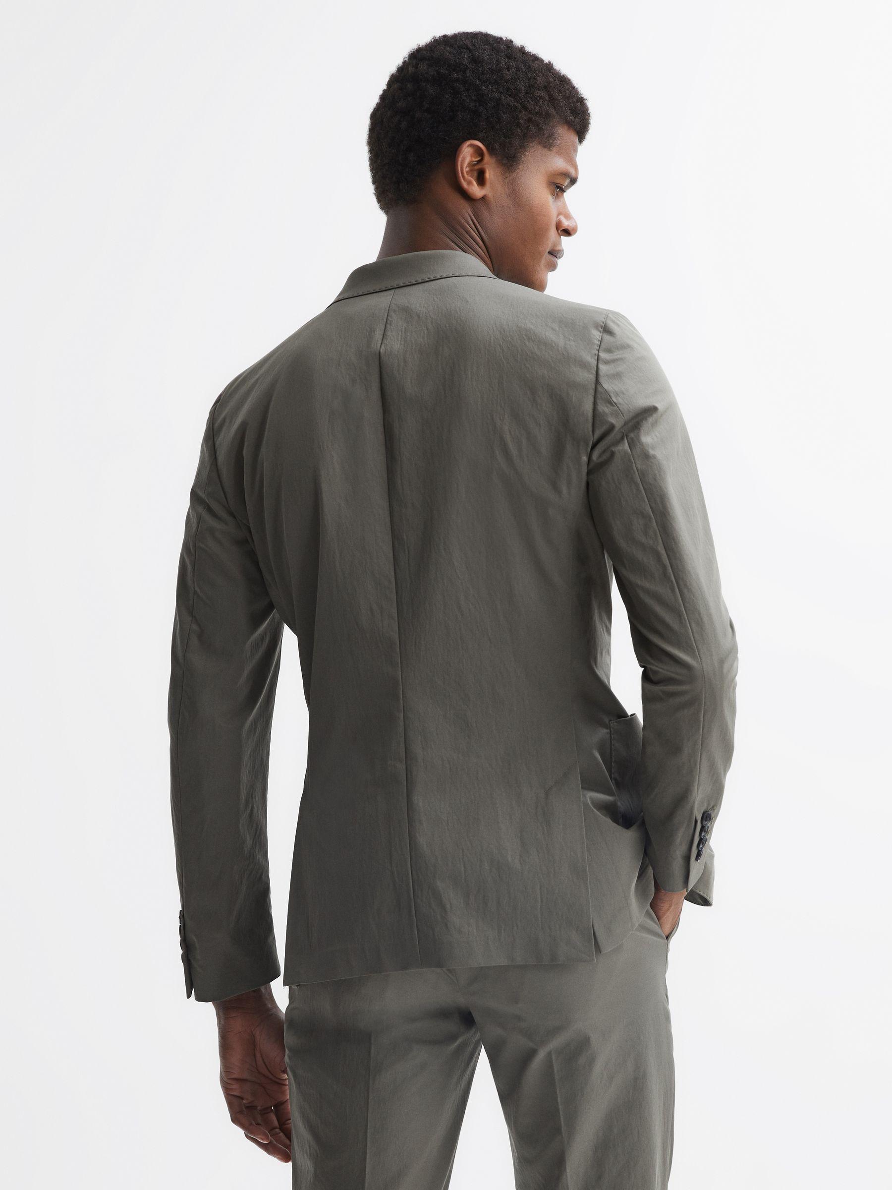Single Breasted Technical Slim Fit Blazer in Khaki Product Image