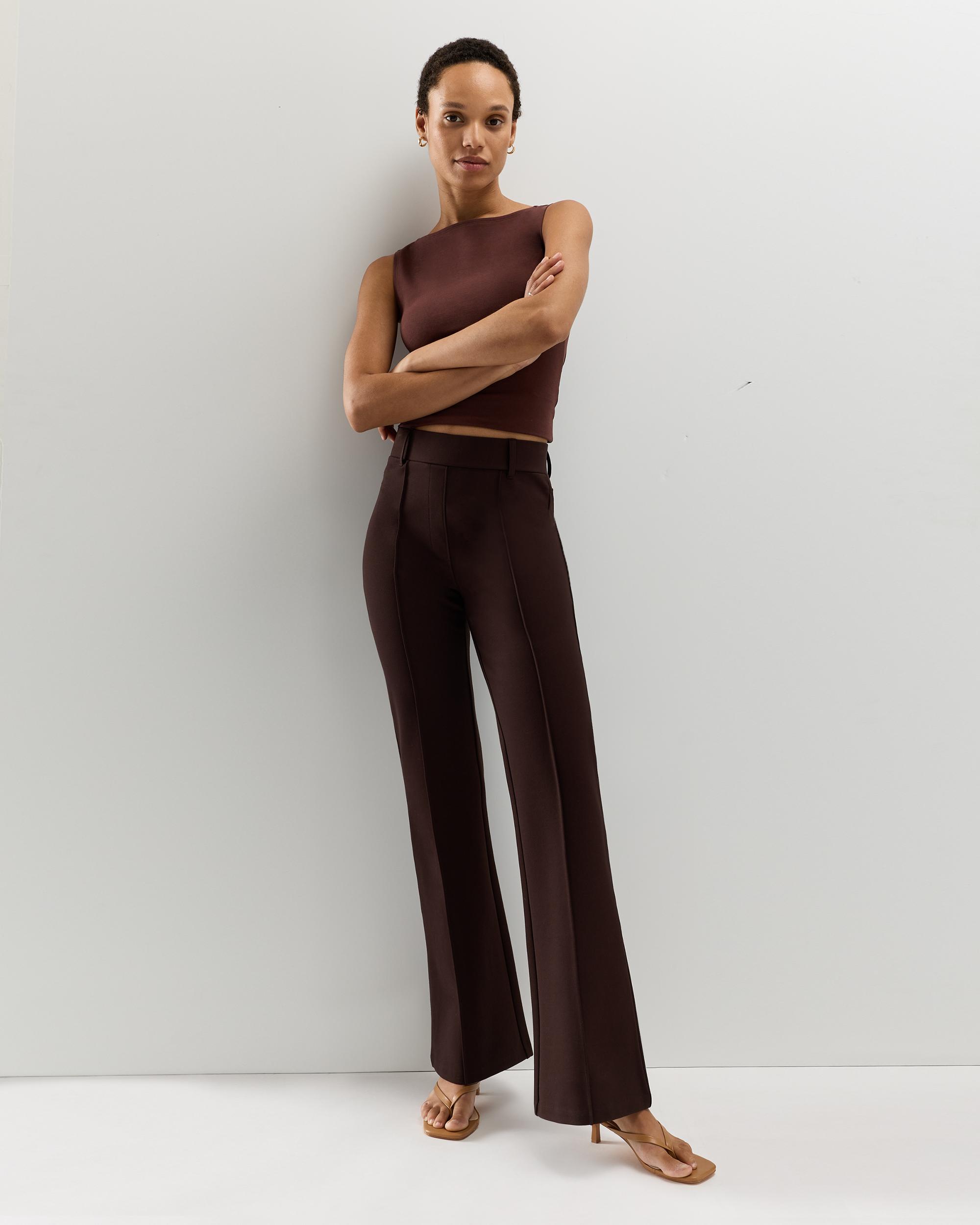 Quince | Women's Ultra-Stretch Ponte Flare Leg Pants Rayon Product Image