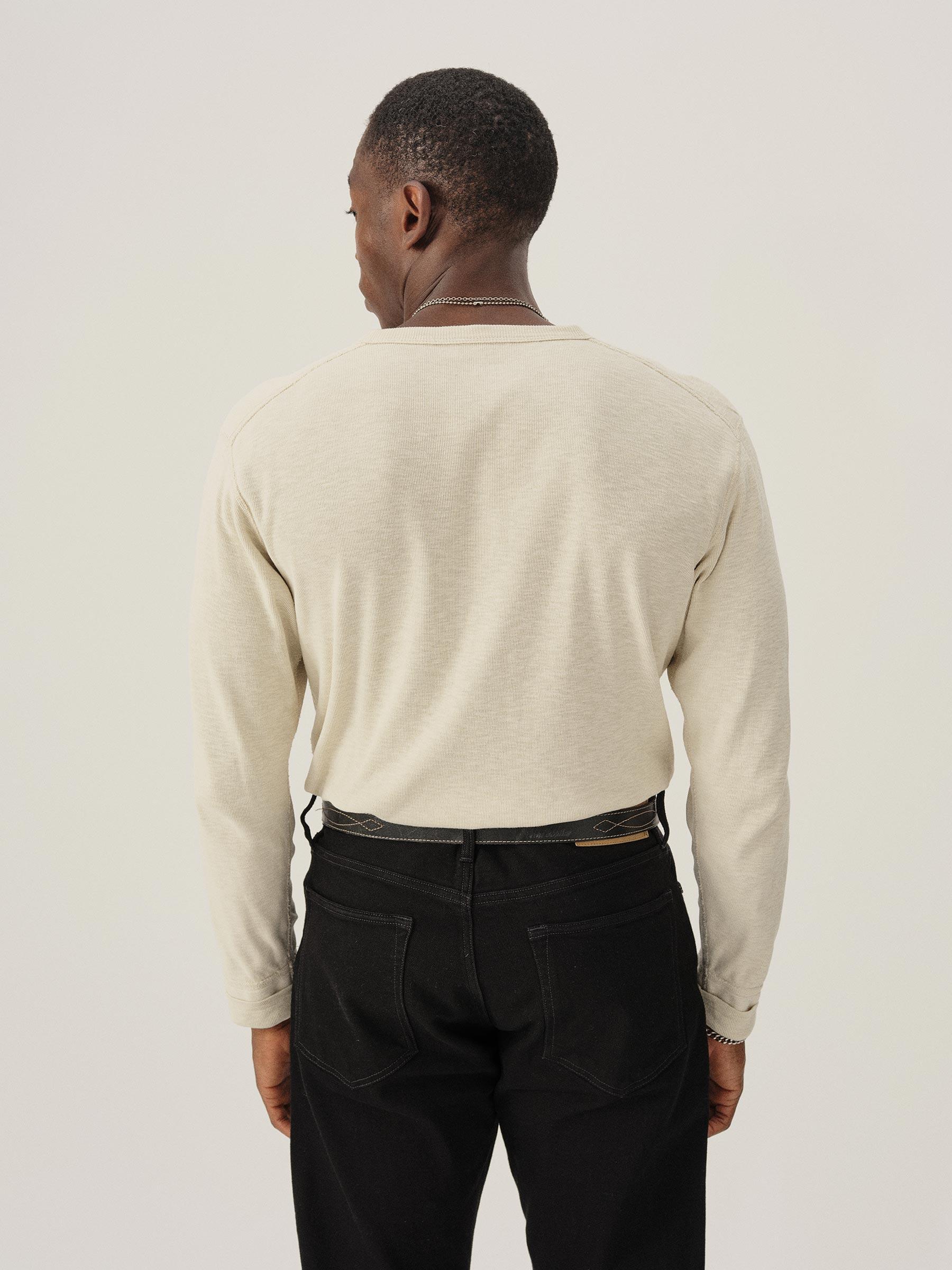 Worn White Sidewinder Rib L/S Crew Product Image