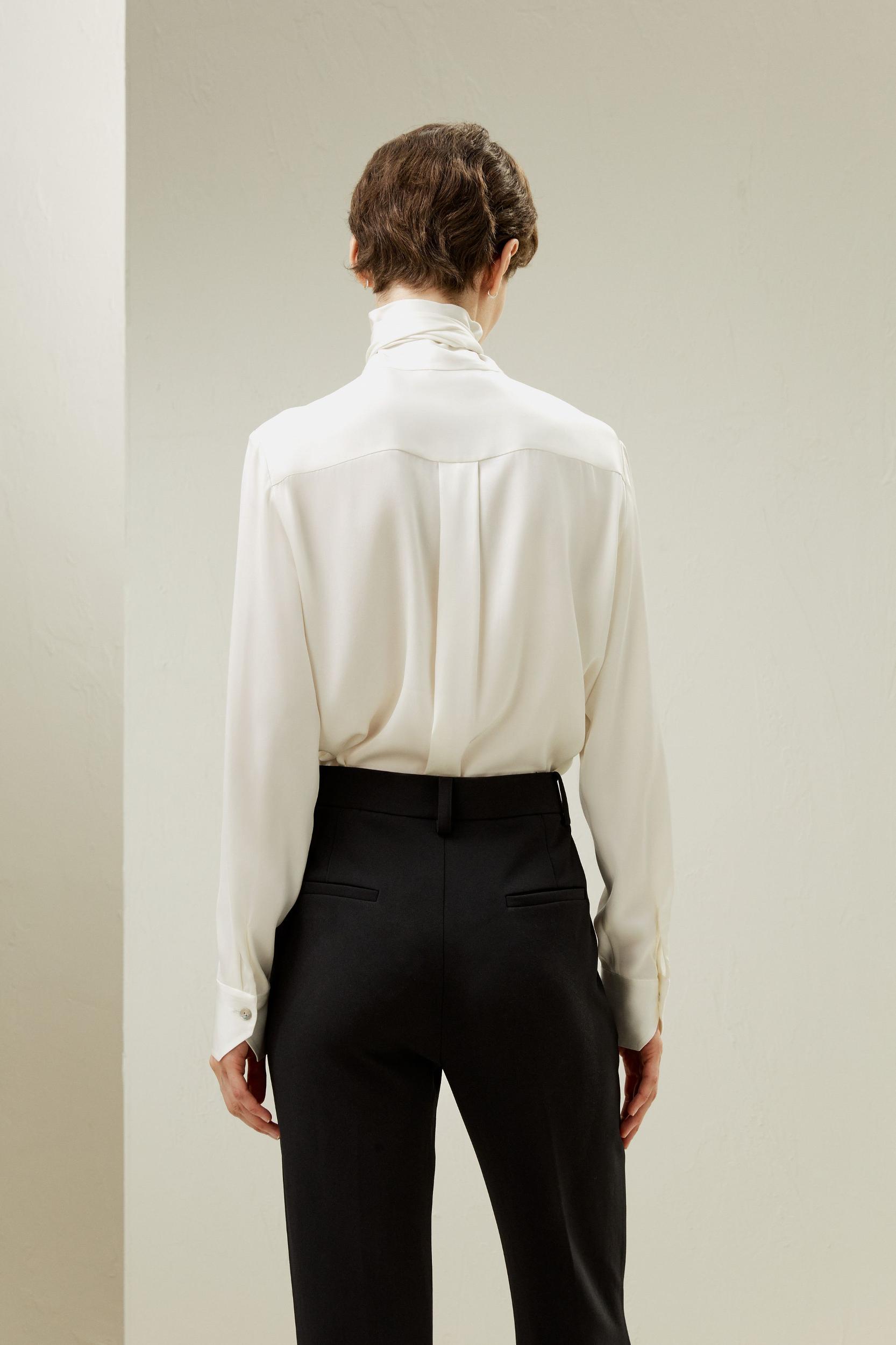 LILYSILK Silk Shirt Women Purple Pure Silk Elegant Cuff Shell Button Blouse M Product Image