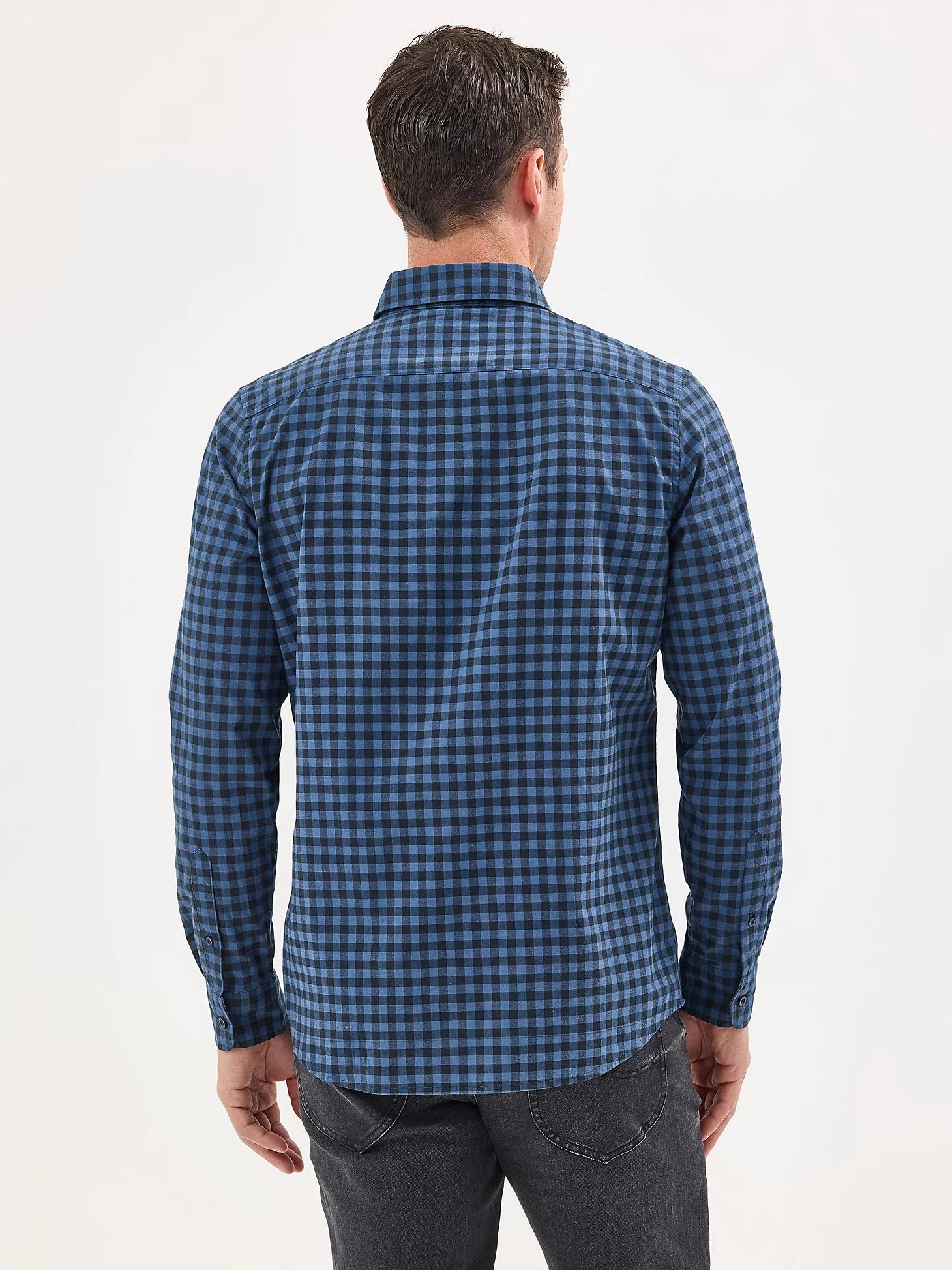 Men's Poplin Long Sleeve Plaid Shirt | Men's Tops | Lee® Product Image