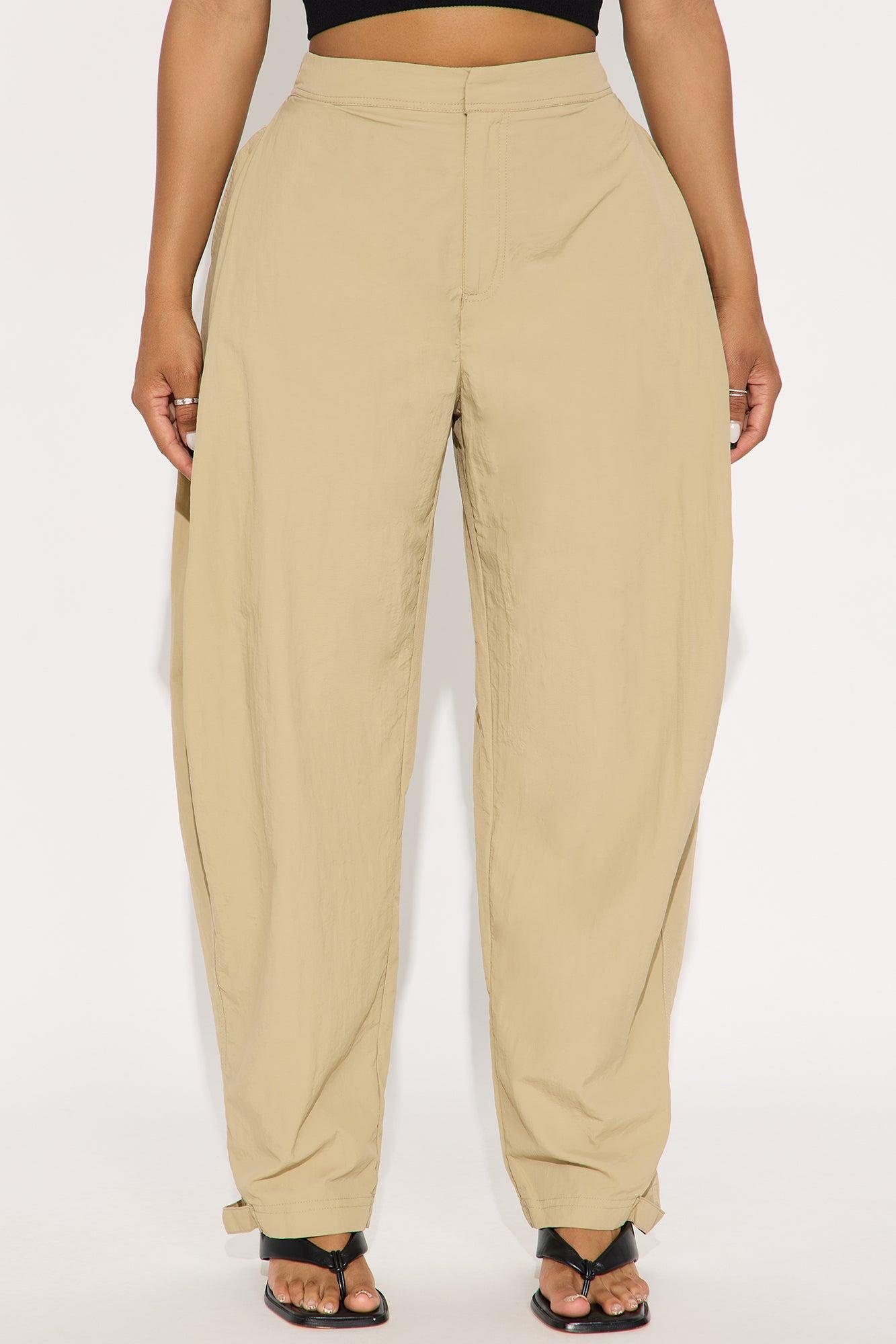 Nylon Windbreaker Pant - Taupe Product Image