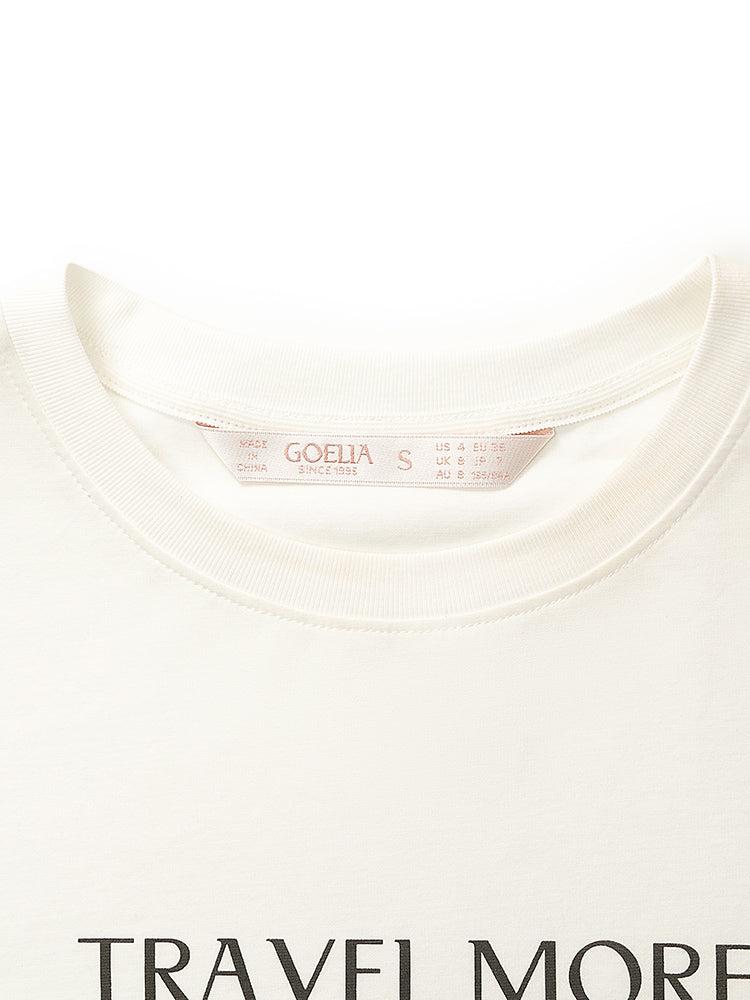 Pure Cotton Chic Letter Print Women T-Shirt Product Image