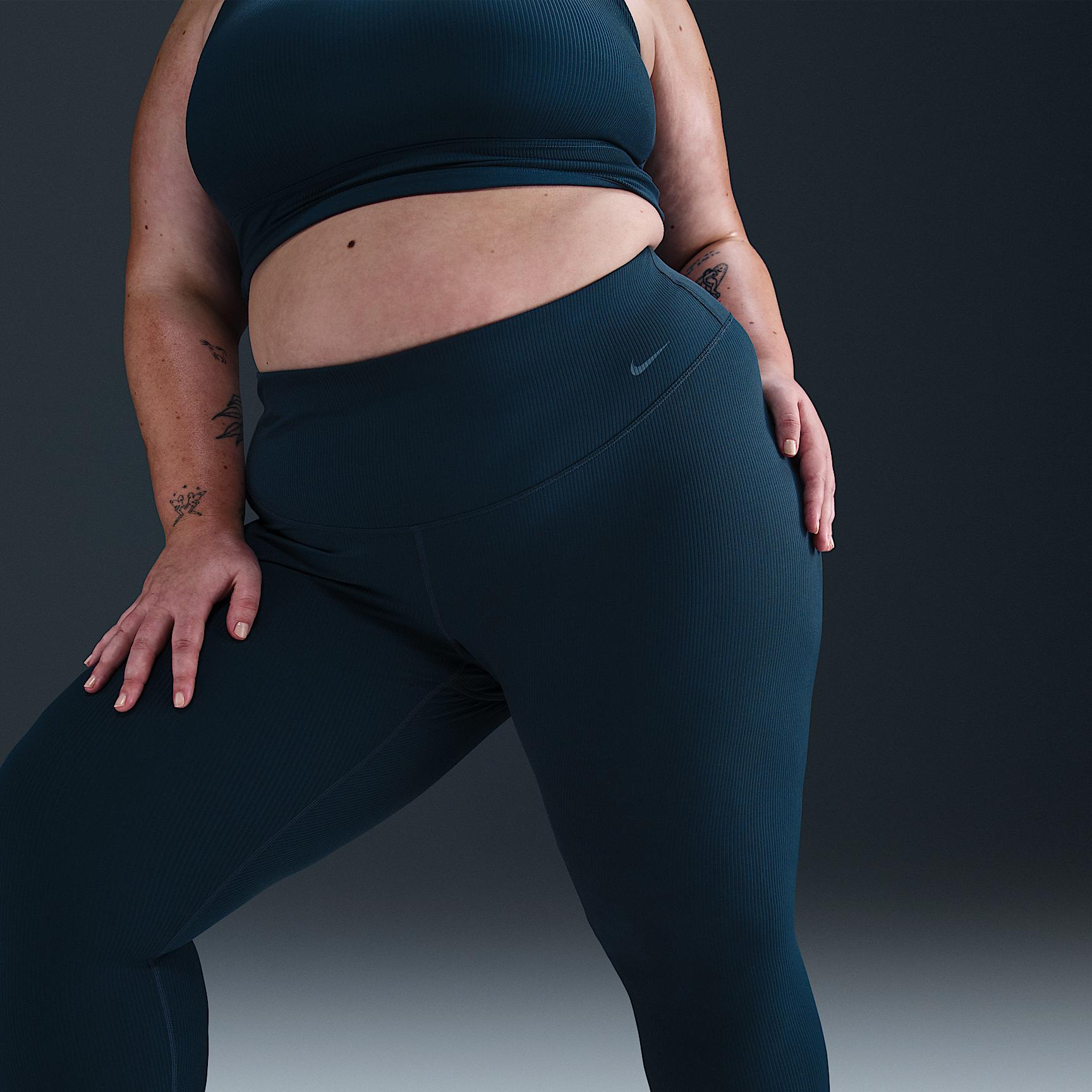 Nike Women's Zenvy Rib High-Waisted 7/8 Leggings (Plus Size) Product Image