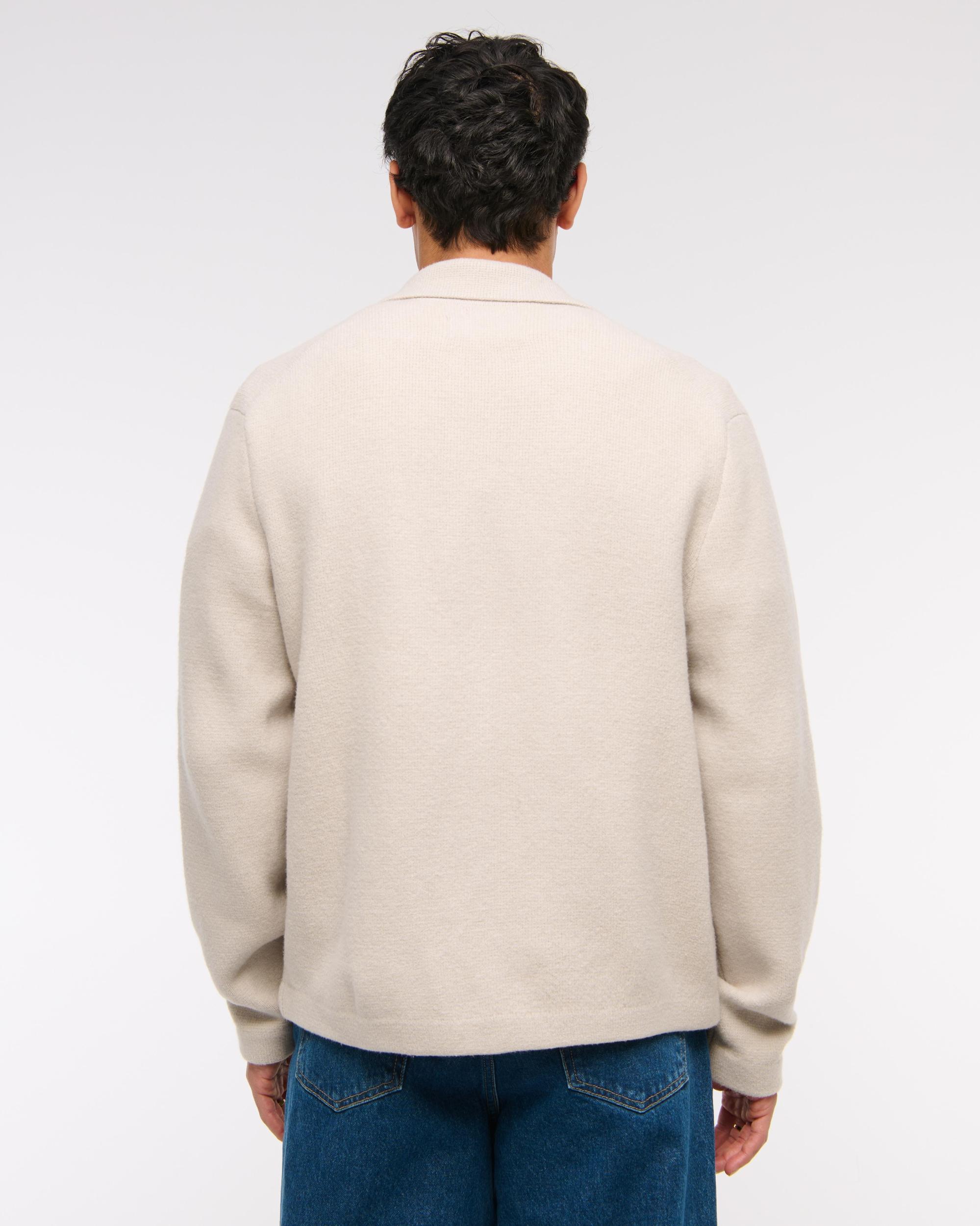 Cropped Sweater Shirt Jacket Product Image