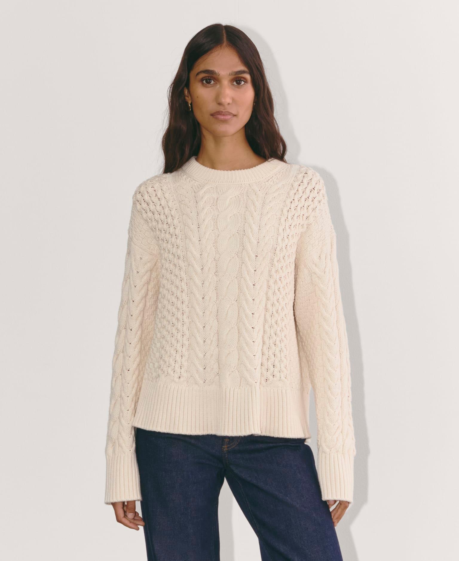 Womens Cable Sweater in Everyday Cotton by Everlane Product Image