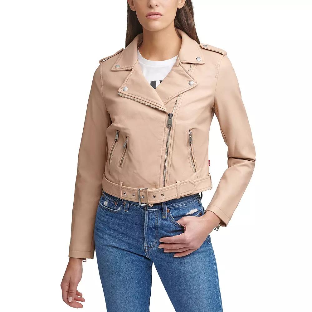 Women's Levi's® Belted Faux Leather Motorcycle Jacket,  Product Image