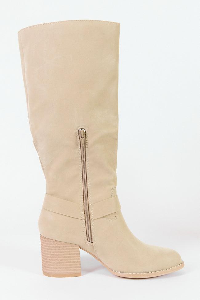 Hendrix Taupe Moto Tall Boots FINAL SALE Product Image
