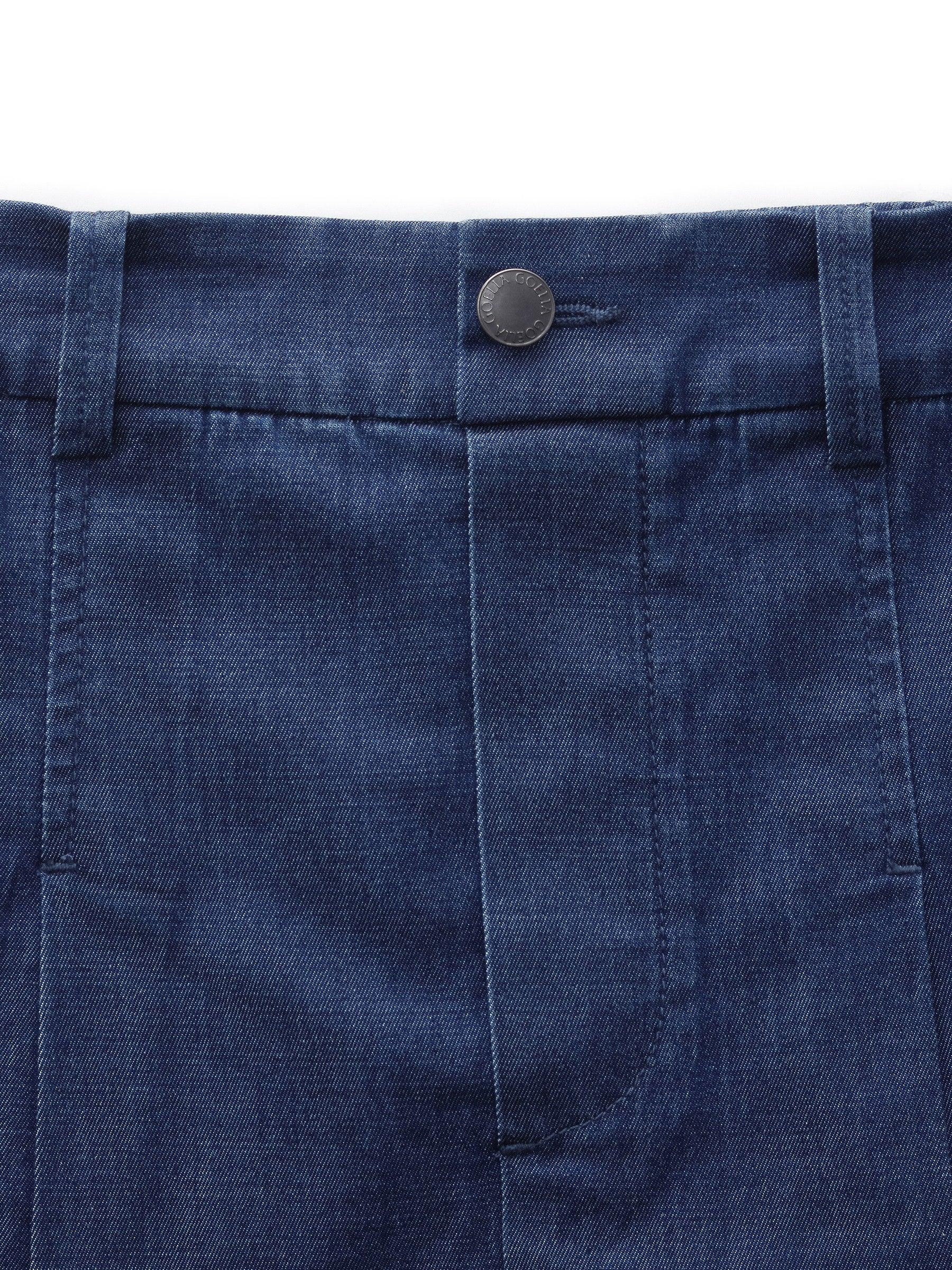 Denim A-Line Pleated Women Culottes Product Image