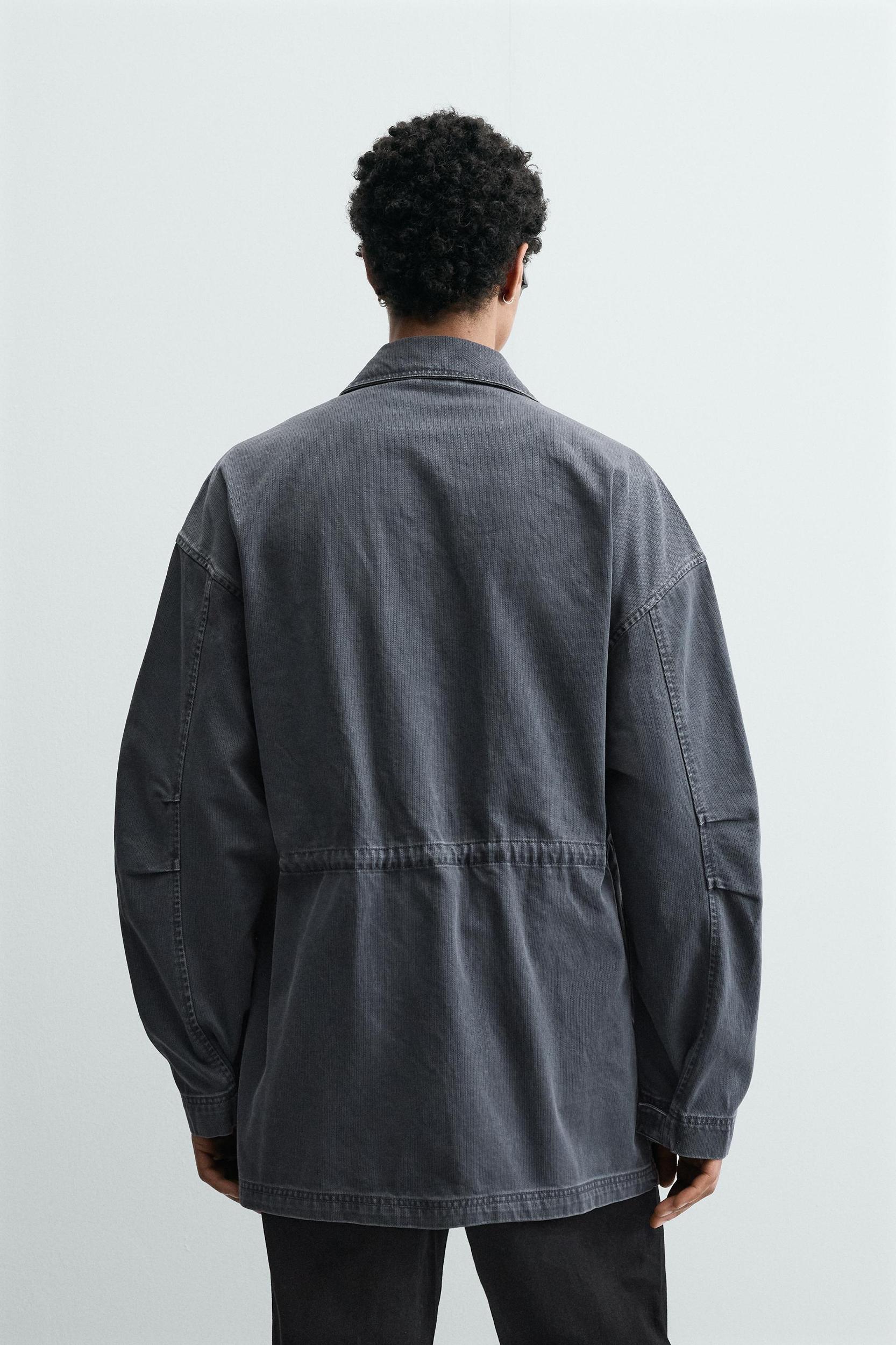 WASHED COTTON TEXTURED PARKA Product Image