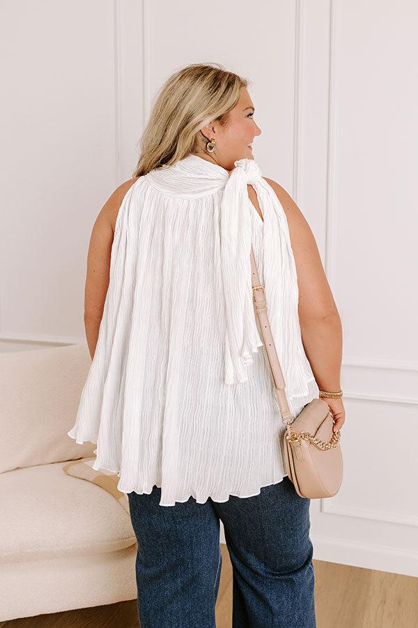 Lead Me Back To You Pleated Top in White Curves Product Image
