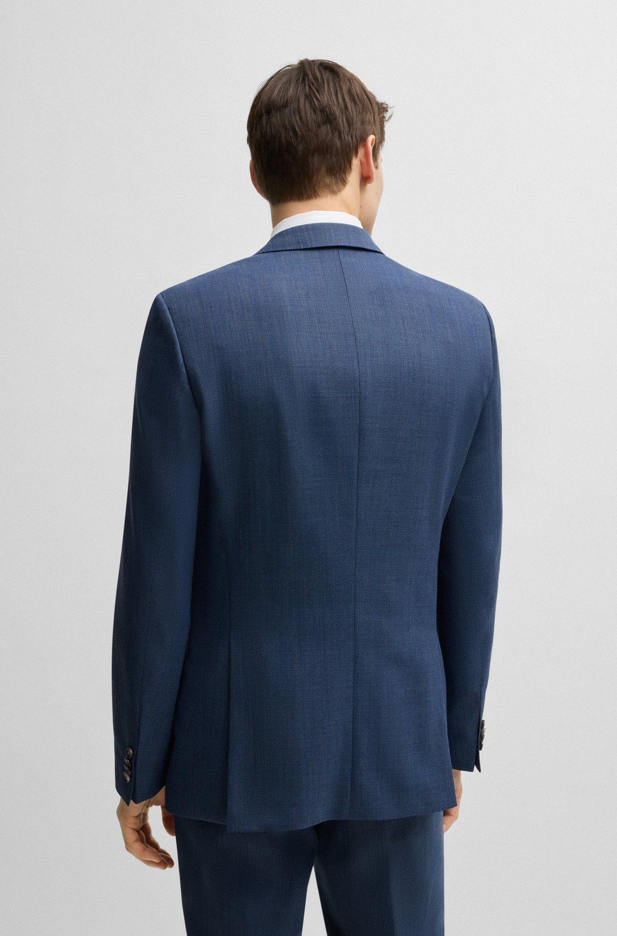 BOSS - Slim-fit three-piece suit in patterned wool - Blue Product Image