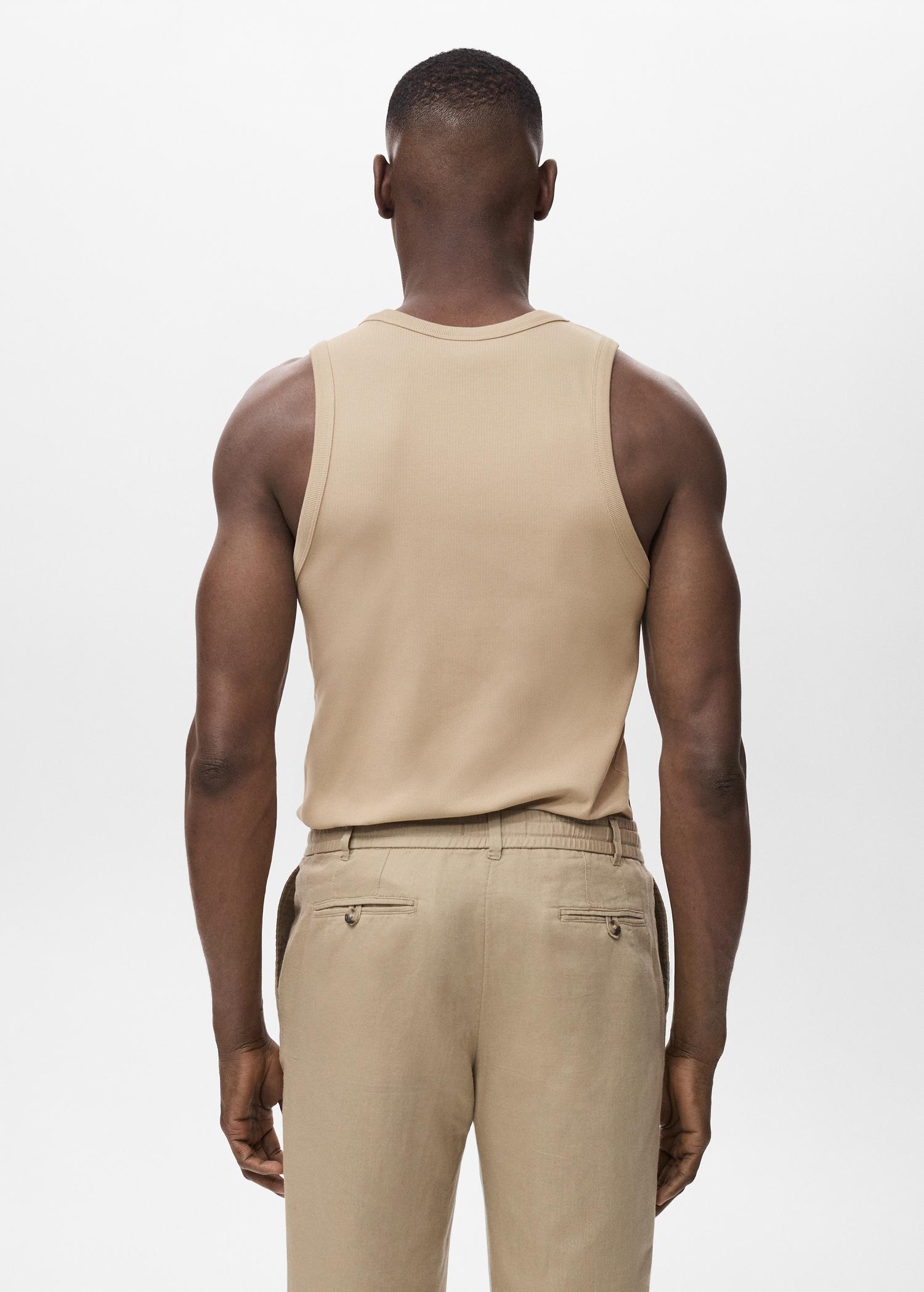 Slim-fit ribbed tank top - Men | MANGO USA Product Image